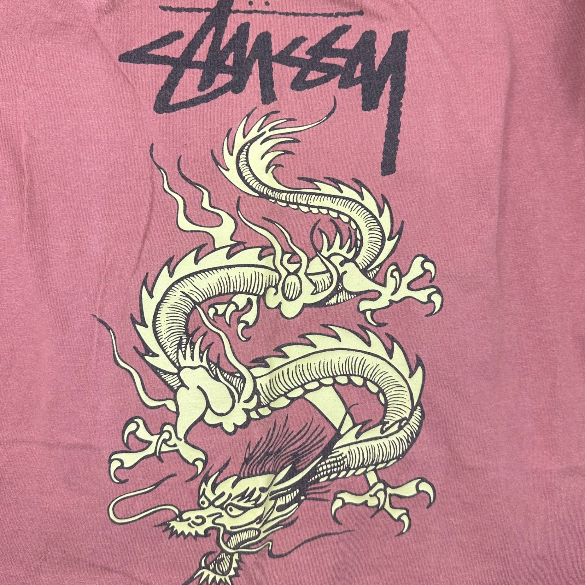 STUSSY(ステューシー) 80's Dragon Logo Print Vintage T-Shirt ドラゴン ロゴ プリント Tシャツ L オレンジ 80年代 黒タグ 半袖 龍