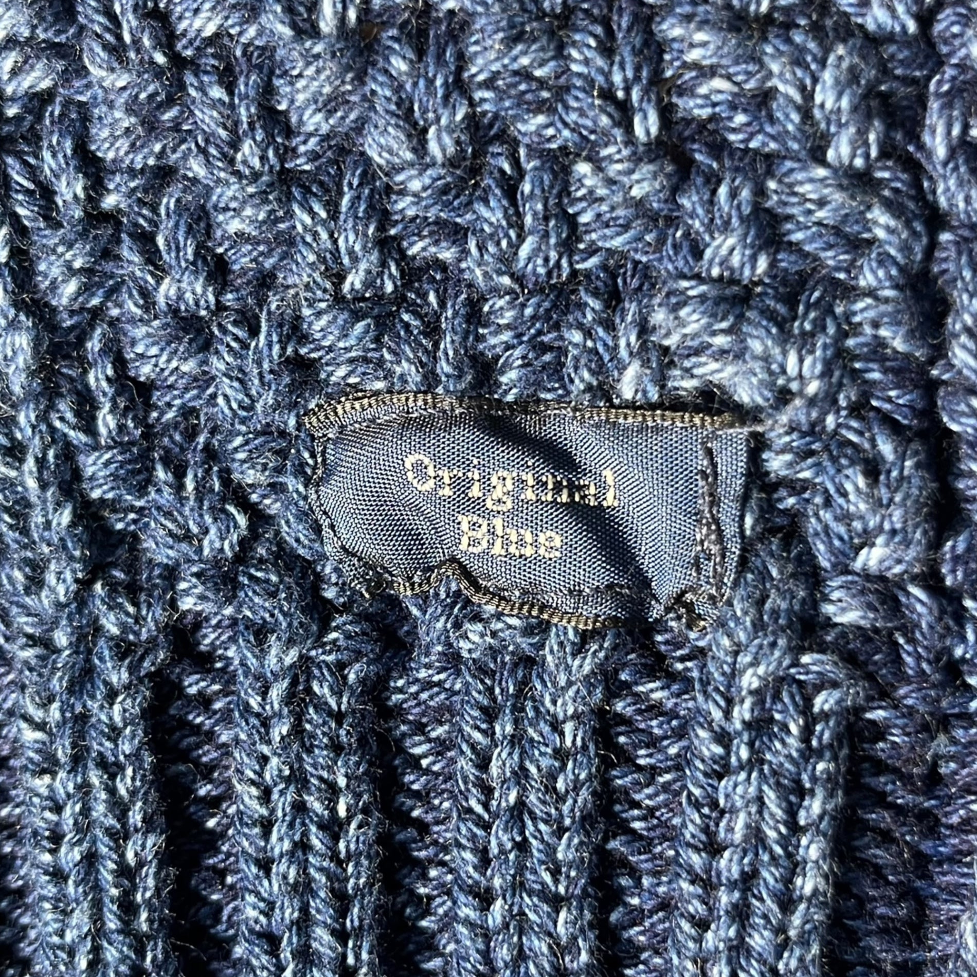 Original Blues (オリジナルブルース) 90's~ ARAN CABLE アラン ケーブル クルーネック ニット 5 ネイビー 90年代~ 当時物 イングランド製