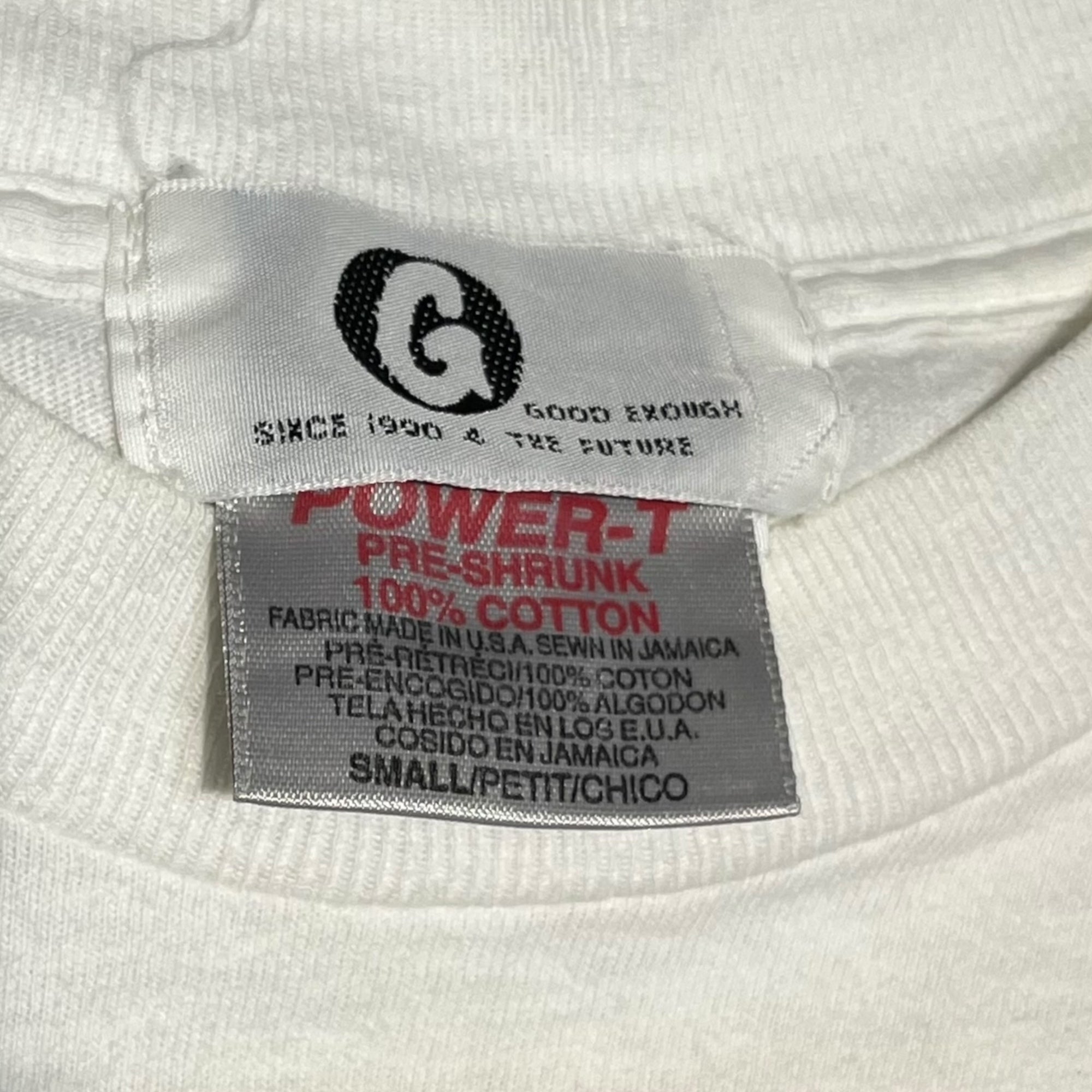 GOODENOUGH(グッドイナフ) 90's Initial Front Print T-Shirt 初期 フロント プリント Tシャツ S ホワイト×イエロー