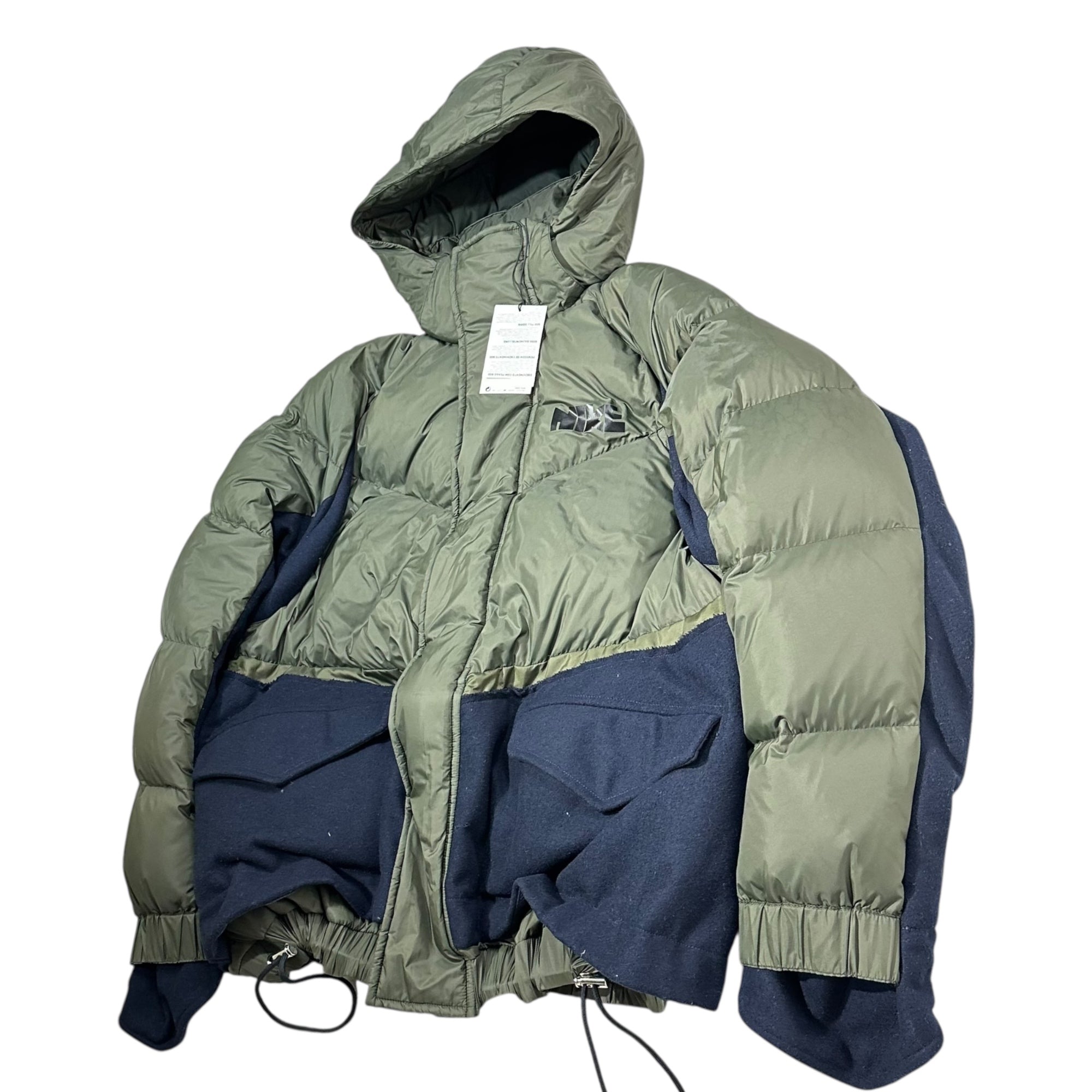 sacai×NIKE(サカイ×ナイキ) NRG PARKA DOWN JACKET エヌアールジー パーカー コラボ ダウン ジャケット CT3269-355 M カーキ×ネイビー