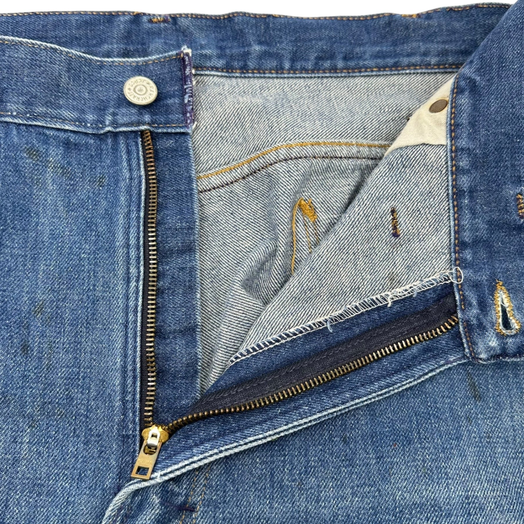 RANCHCRAFT(ランチクラフト) 60's~70's vintage straight denim pants ヴィンテージ ストレート デニム パンツ VDR-2897 868-1023 W38程度(実寸96cm) インディゴ JC Penney TALON ジップ 60年代~70年代