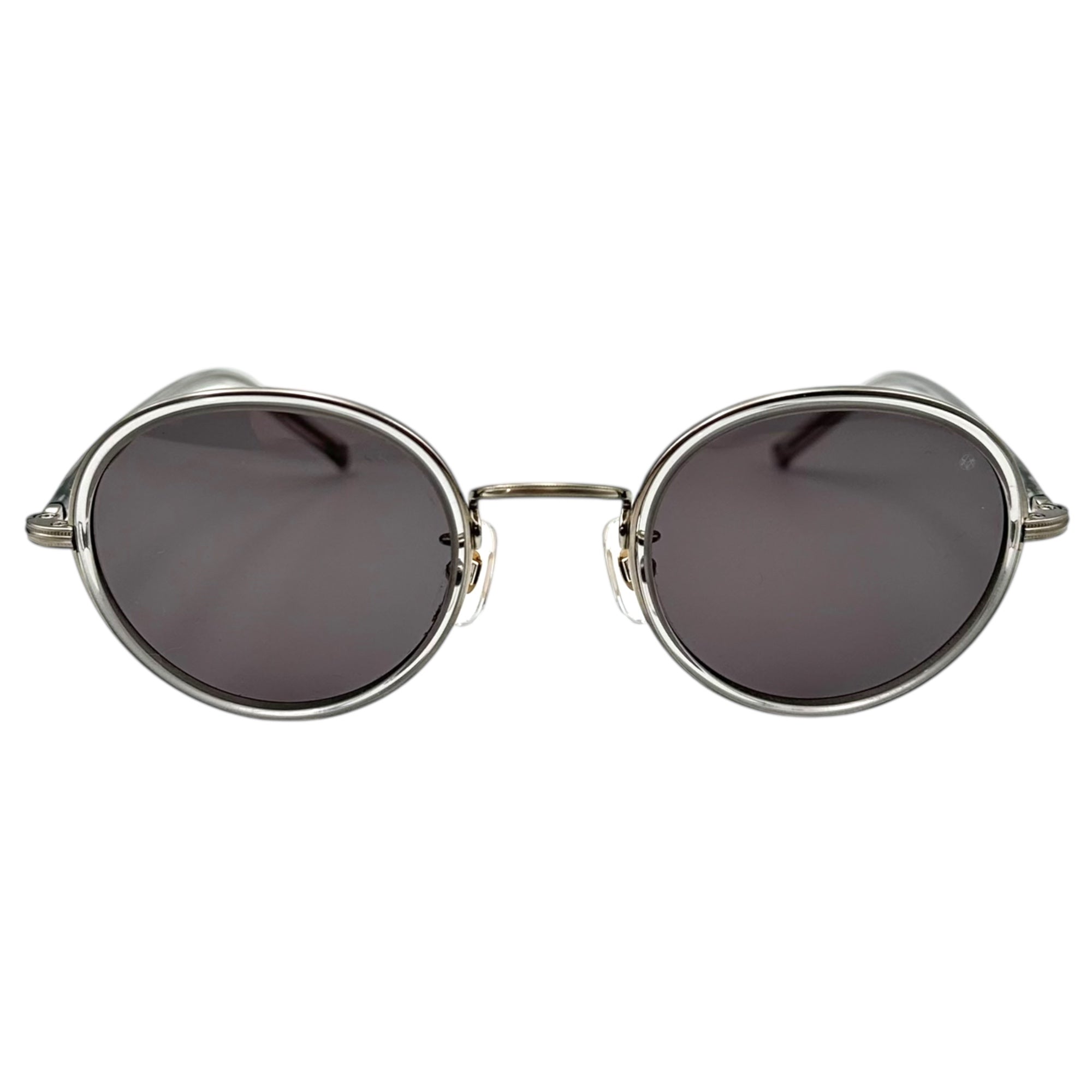 Ayame(アヤメ) FOCUS sunglasses フォーカス ラウンド型 サングラス 46□23-145 ライトグレー LGY 2K 眼鏡 メガネ チャコールレンズ