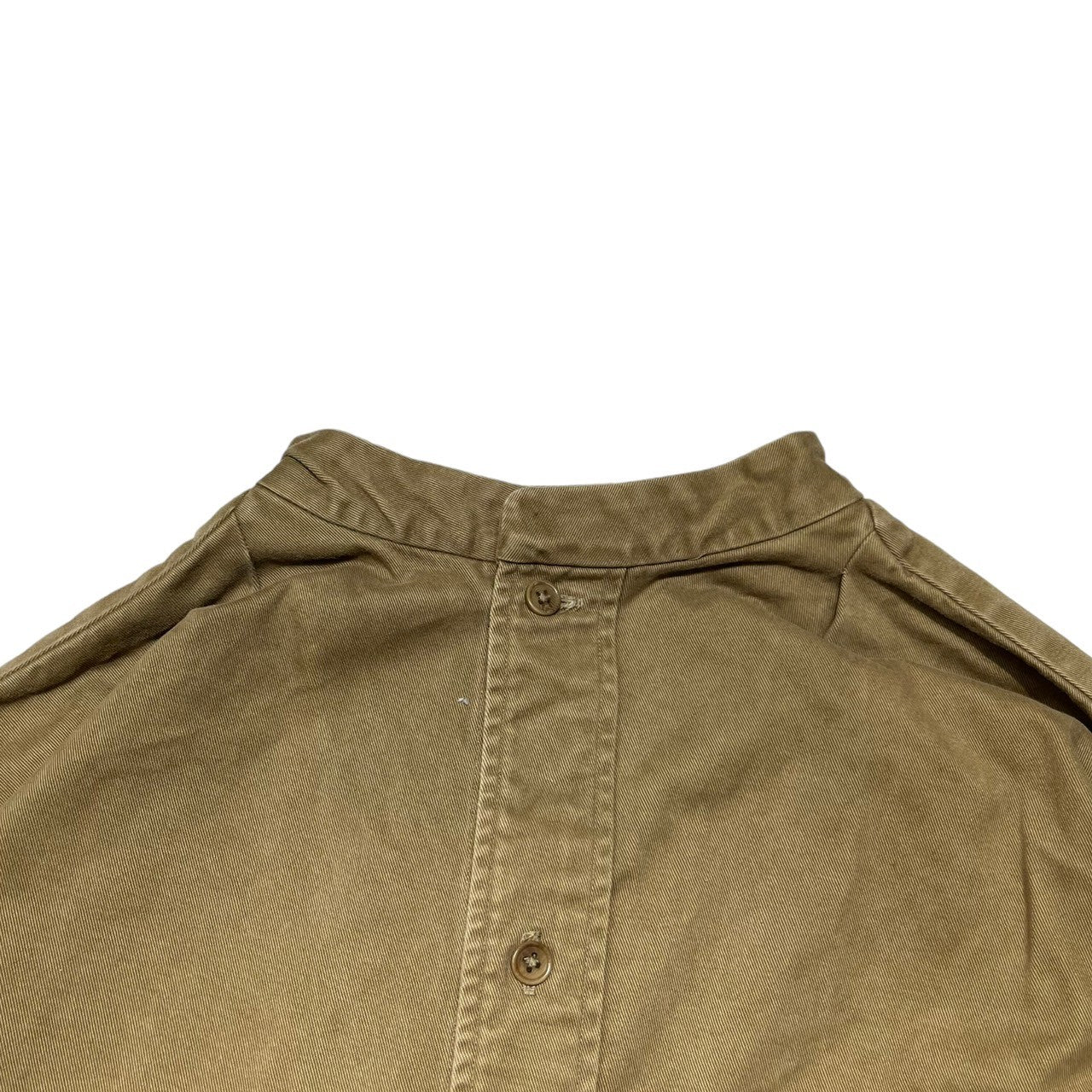 YAECA×HOBONICHI LDKWARE(ヤエカ×ほぼ日 エルディーケーウェア) スタンドカラー チュニック ワンピース ブラウス シャツ ギャザー コットン 020205 M カーキ