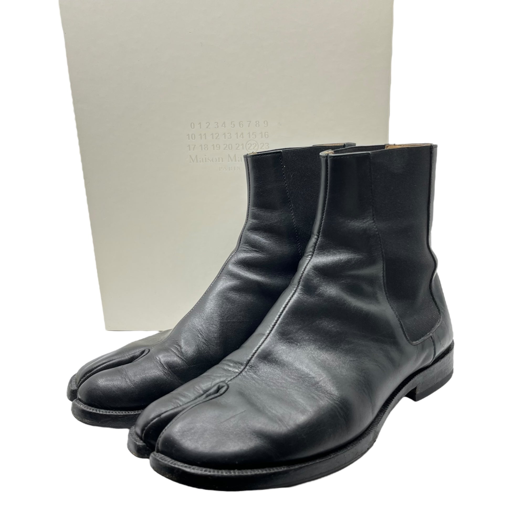 MAISON MARGIELA(メゾンマルジェラ) TABI chelsea boots 足袋 チェルシー ブーツ S57WU0150 40(26cm) ブラック 箱付 サイドゴア レザー