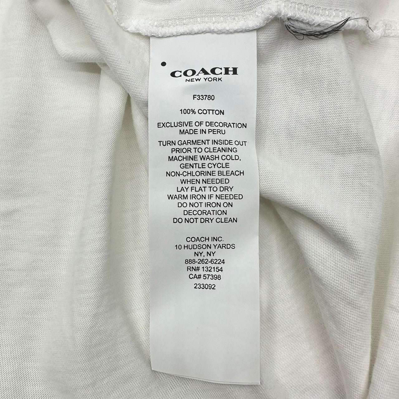 COACH(コーチ) Round Signature Logo T-Shirt ラウンド シグネチャー ロゴ Tシャツ サイズ表記切れ ホワイト×ベージュ