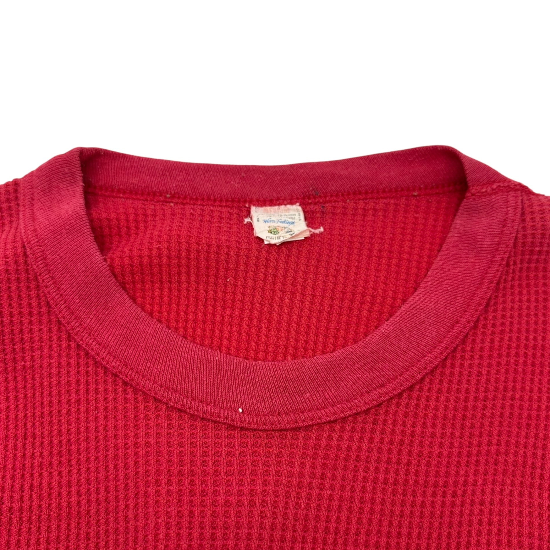 VINTAGE(ヴィンテージ) 70~80's thermal longsleeve tops サーマル生地の長袖カットソー 赤 表記無し(Mサイズ程度) レッド