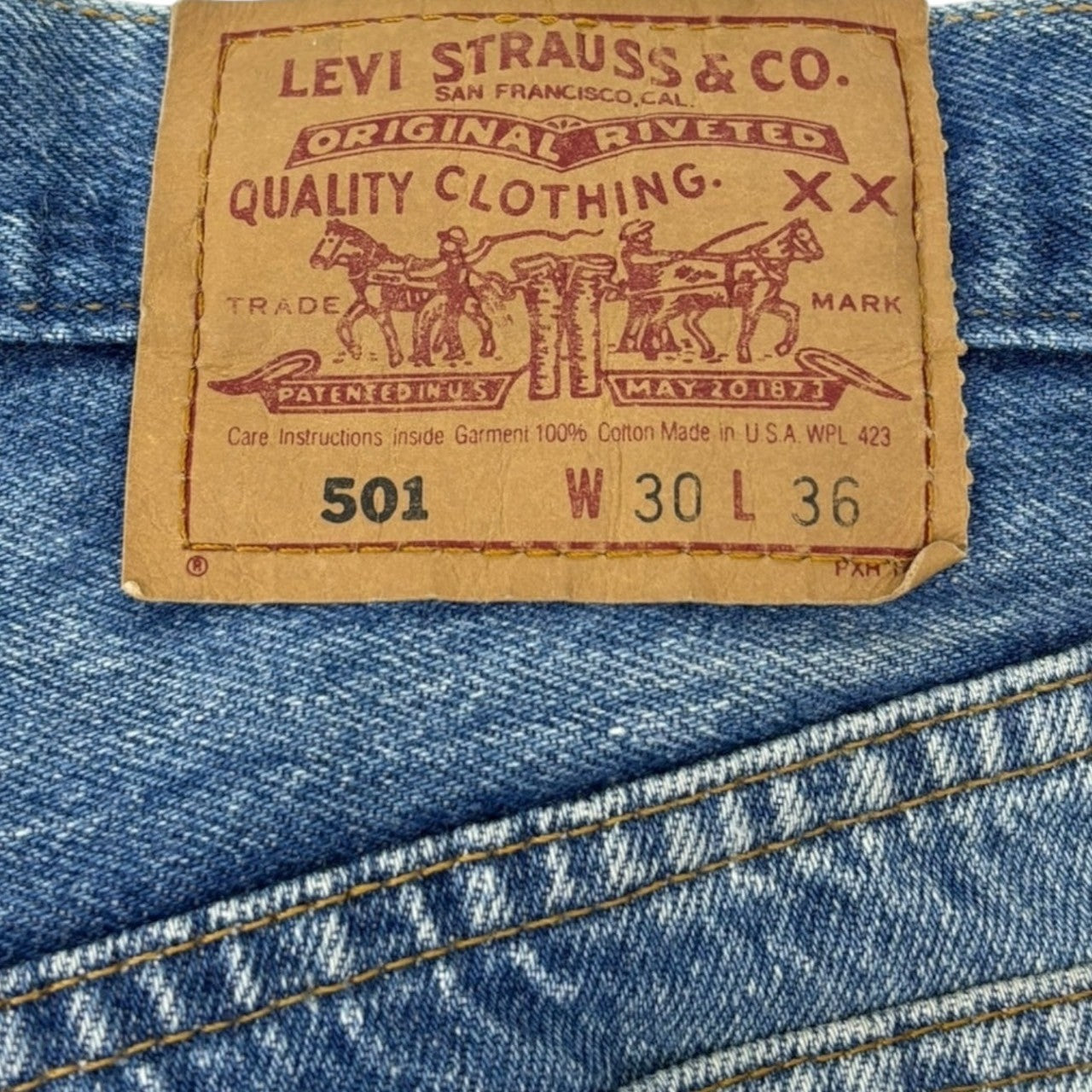 Levi's(リーバイス) 90's 501 Valencia Factory 555 Vintage denim pants バレンシア工場 ヴィンテージ ストレート デニム パンツ 501-5900 W30 L36 インディゴ USA製 90年代 裏ボタン555