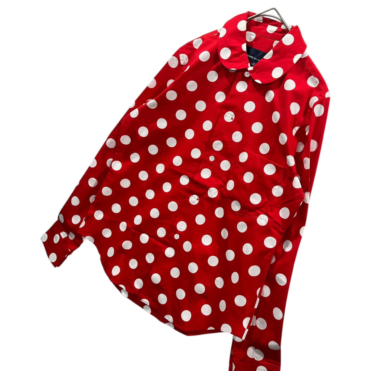 COMME des GARCONS(コムデギャルソン) 2001SS Aoyama-Exclusive Polka-Dot Round-Collar Blouse Shirt 青山 限定 ドット 丸襟 ブラウス シャツ KG-35409S S レッド×ホワイト AD2000 00s アーカイブ