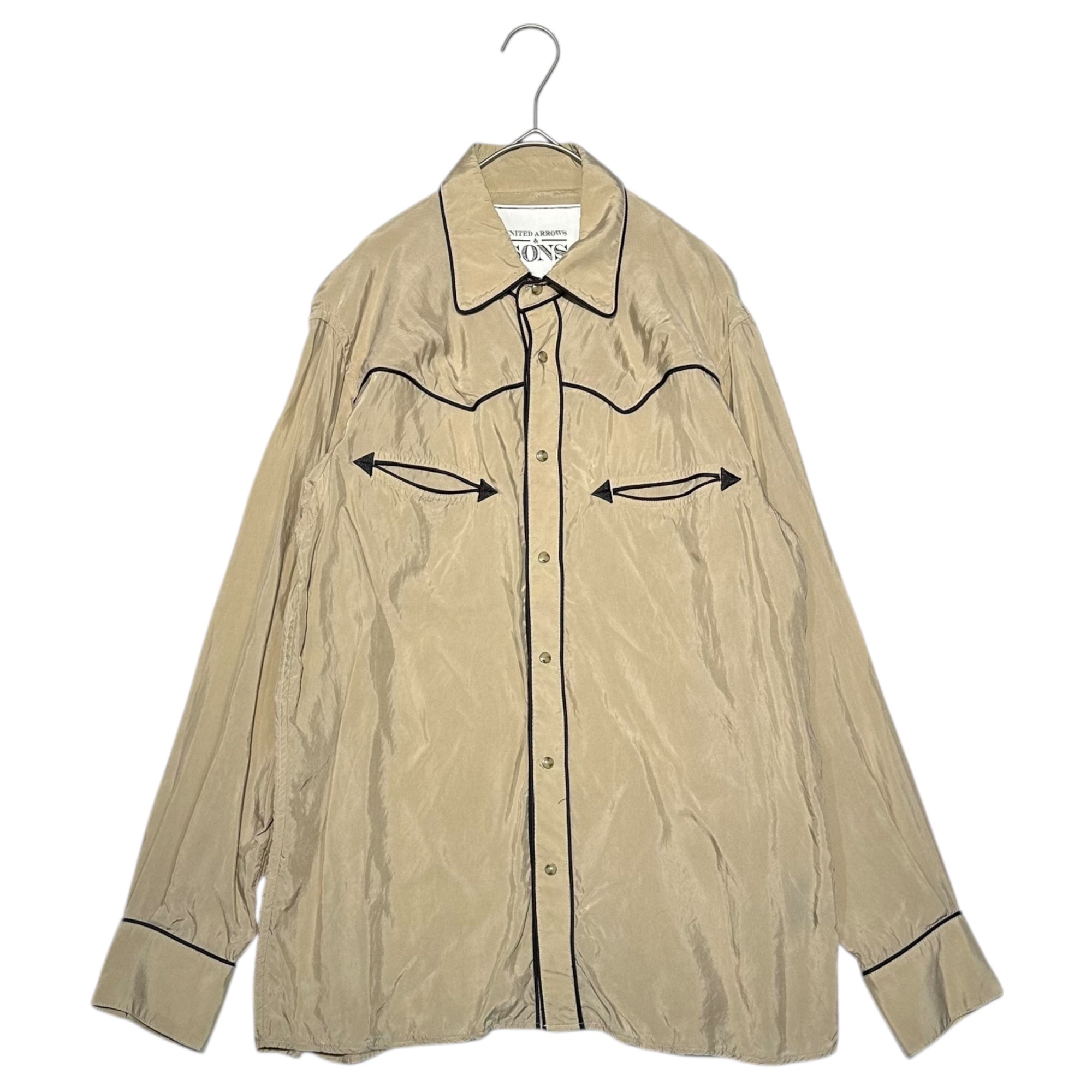UNITED ARROWS&SONS(ユナイテッドアローズアンドサンズ) CUP WESTERN SHIRT キュプラ ウエスタン シャツ 5511-199-0184 M ベージュ 長袖