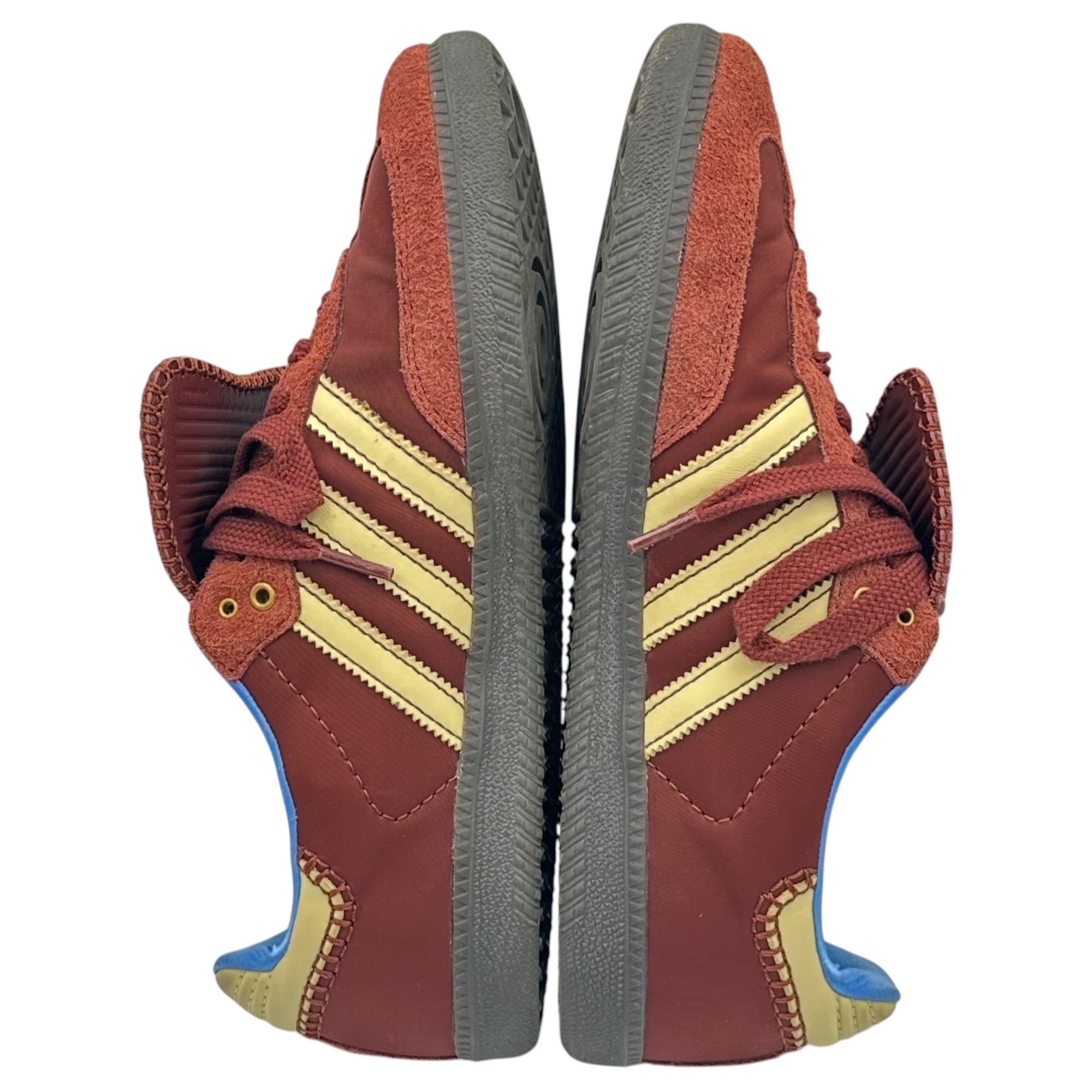 adidas×WALES BONNER(アディダス×ウェールズボナー) Samba Nylon Low "Fox Brown/Sandy Beige/Lucky Blue" サンバ ナイロン ロー IE0579 27.5cm ボルドー×ライトブルー ローカット スニーカー コラボ