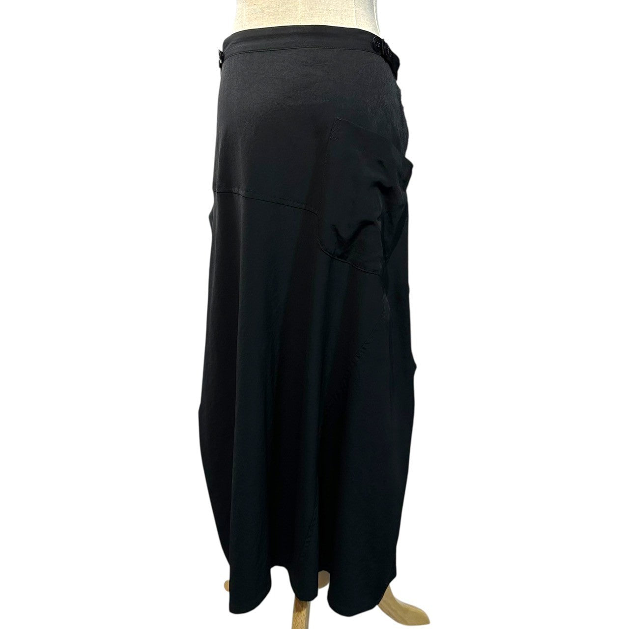 Y's(ワイズ) 10SS Long skirt with tricetate body and cut-out design 切りっ放し デザイン トリアセテート ボディ ロング スカート YJ-S16-500 1(S程度) ブラック