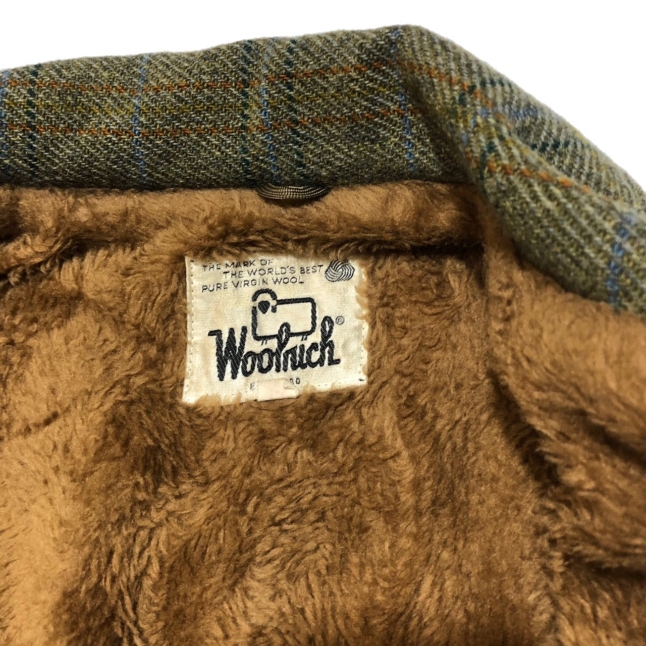 WOOLRICH(ウールリッチ) 80'ウールブルゾン/チェック裏ボアジャケット M グリーン/グリーン 80年代 TALONジップ
