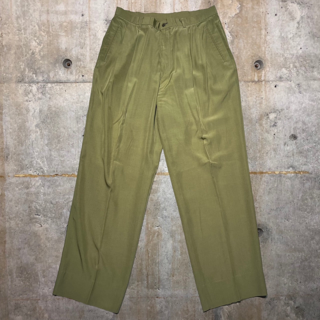 LANVIN(ランバン) 90'sダブルセットアップ L程度 カーキ シルク