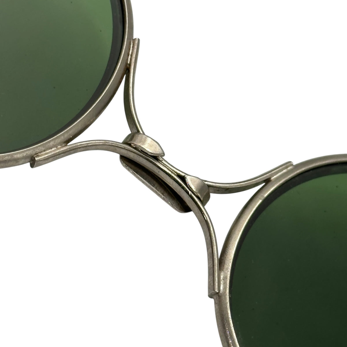 antique(アンティーク) 1920~'s X-Bridge Metal Frame Sunglasses エックスブリッジ メタル フレーム サングラス シルバー マイナスネジ使用