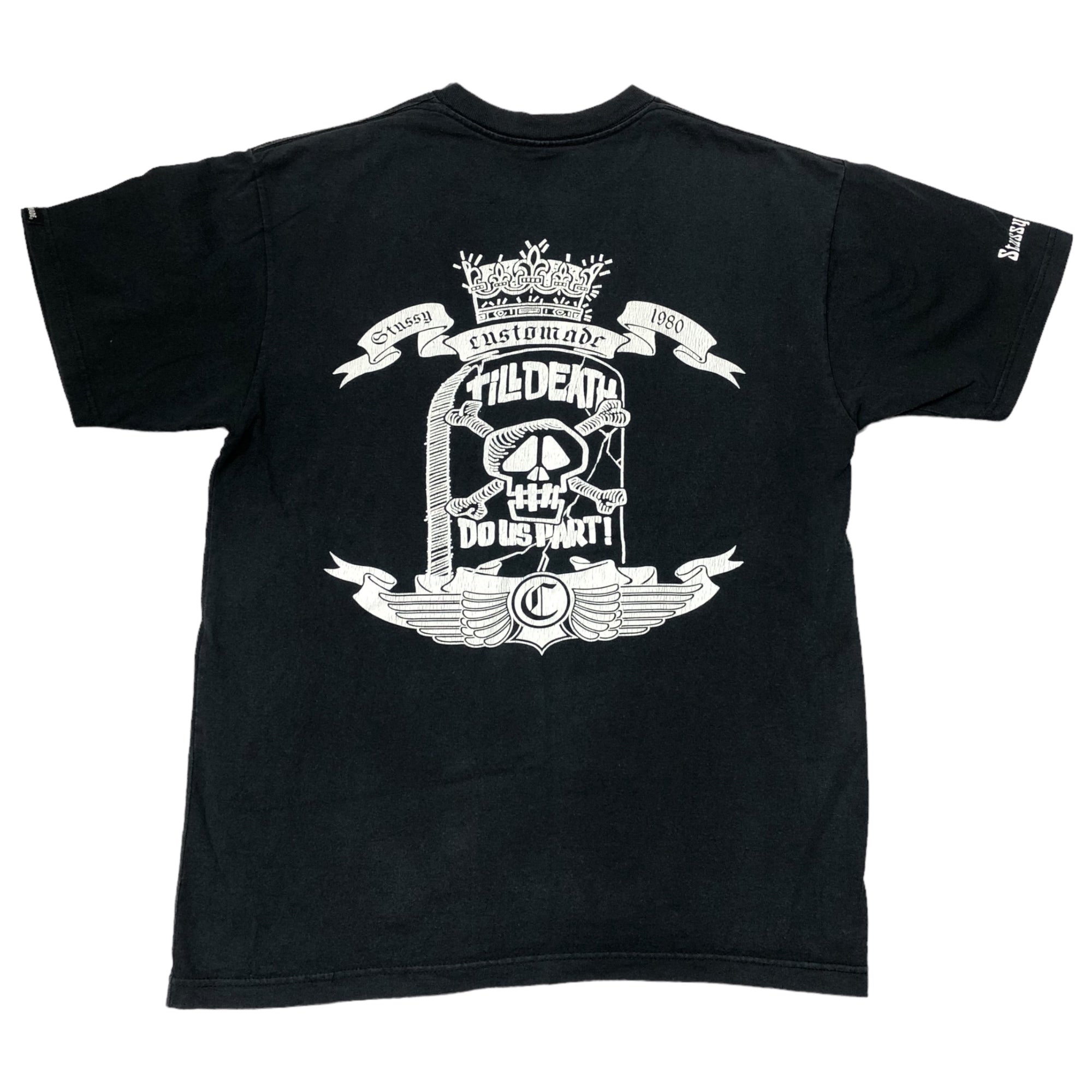 STUSSY(ステューシー) 00's CUSTOMADE back skull Tシャツ バックスカル SIZE FREE ブラック OLD STUSSY