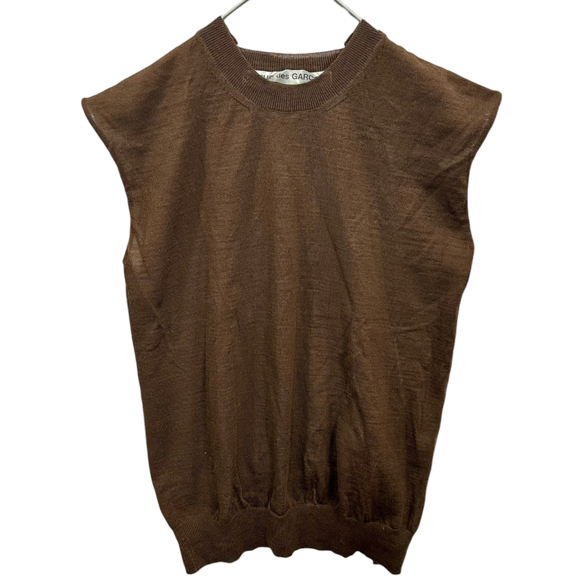 COMME des GARCONS(コムデギャルソン) 2000AW Camouflage-Print Sleeveless Knit Top カモフラ切替 ノースリーブ ニット GN-100010 FREE ブラウン×グリーン AD2000