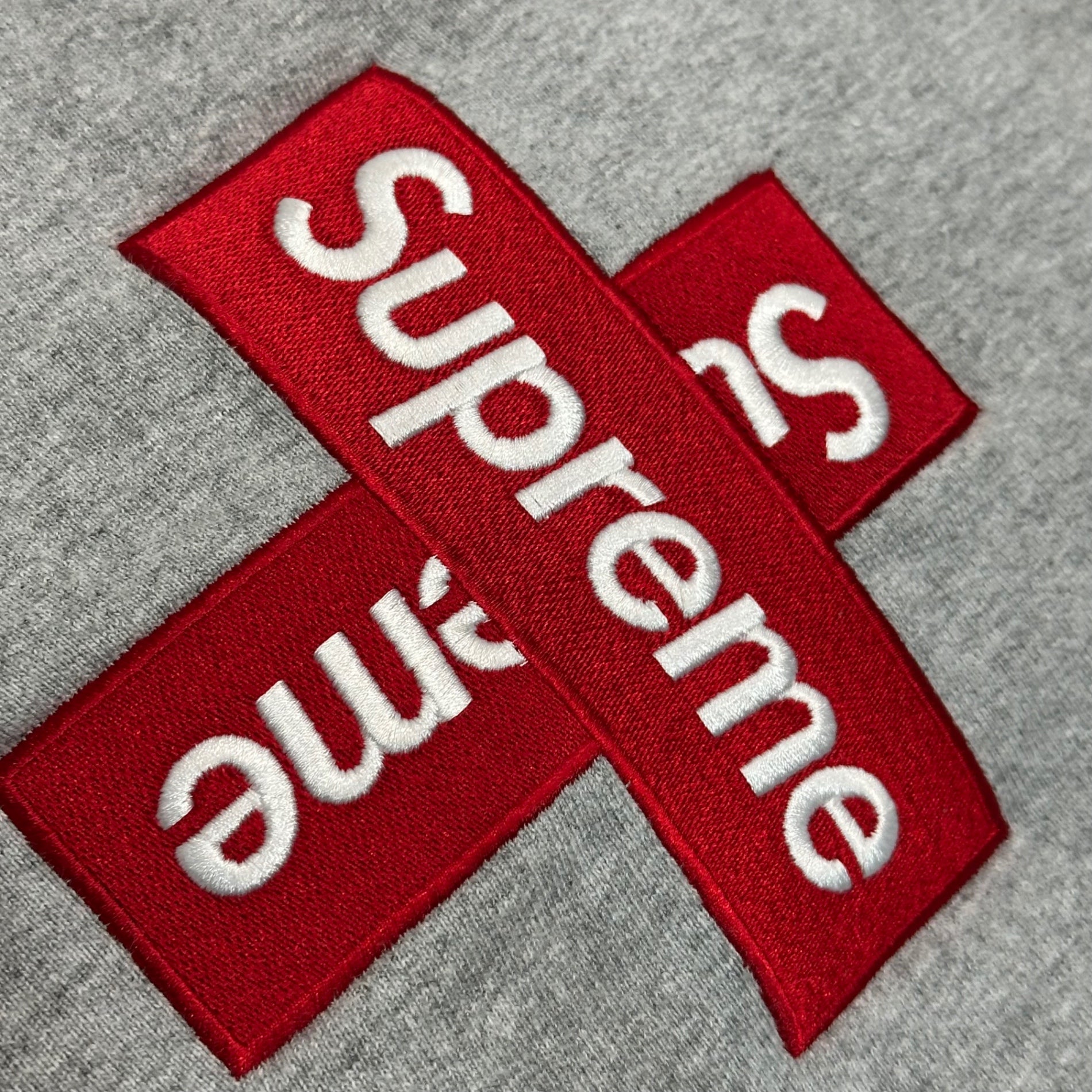 SUPREME(シュプリーム) 20FW Cross Box Logo Hooded Sweatshirt クロス ボックス ロゴ フーデッド スウェット M グレー×レッド 20AW