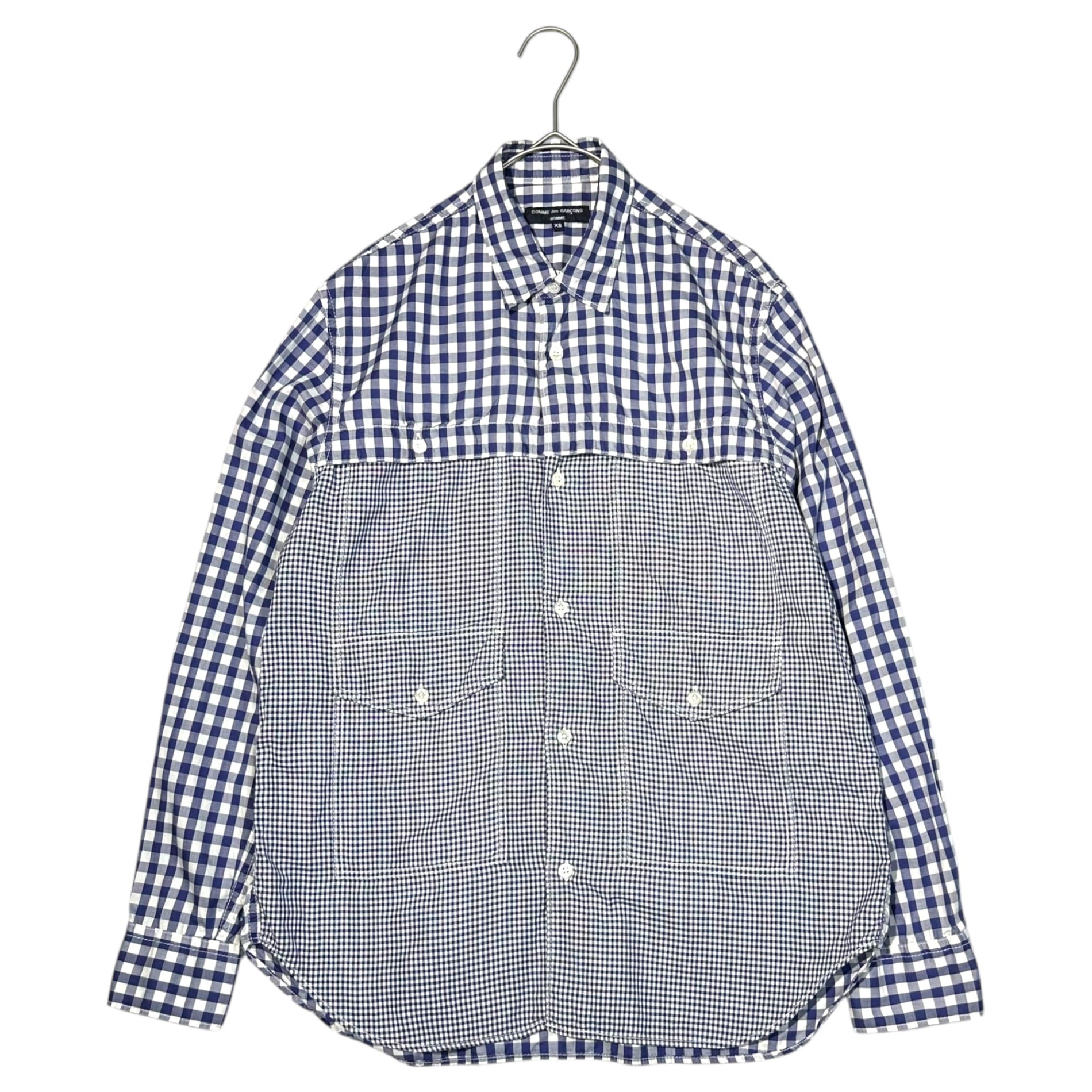 COMME des GARCONS HOMME(コムデギャルソンオム) 21SS Multi-pocket Random Gingham Check Long-Sleeved Shirt マルチポケット ランダム ギンガムチェック 長袖 シャツ HG-B021 XS ブルー AD2020