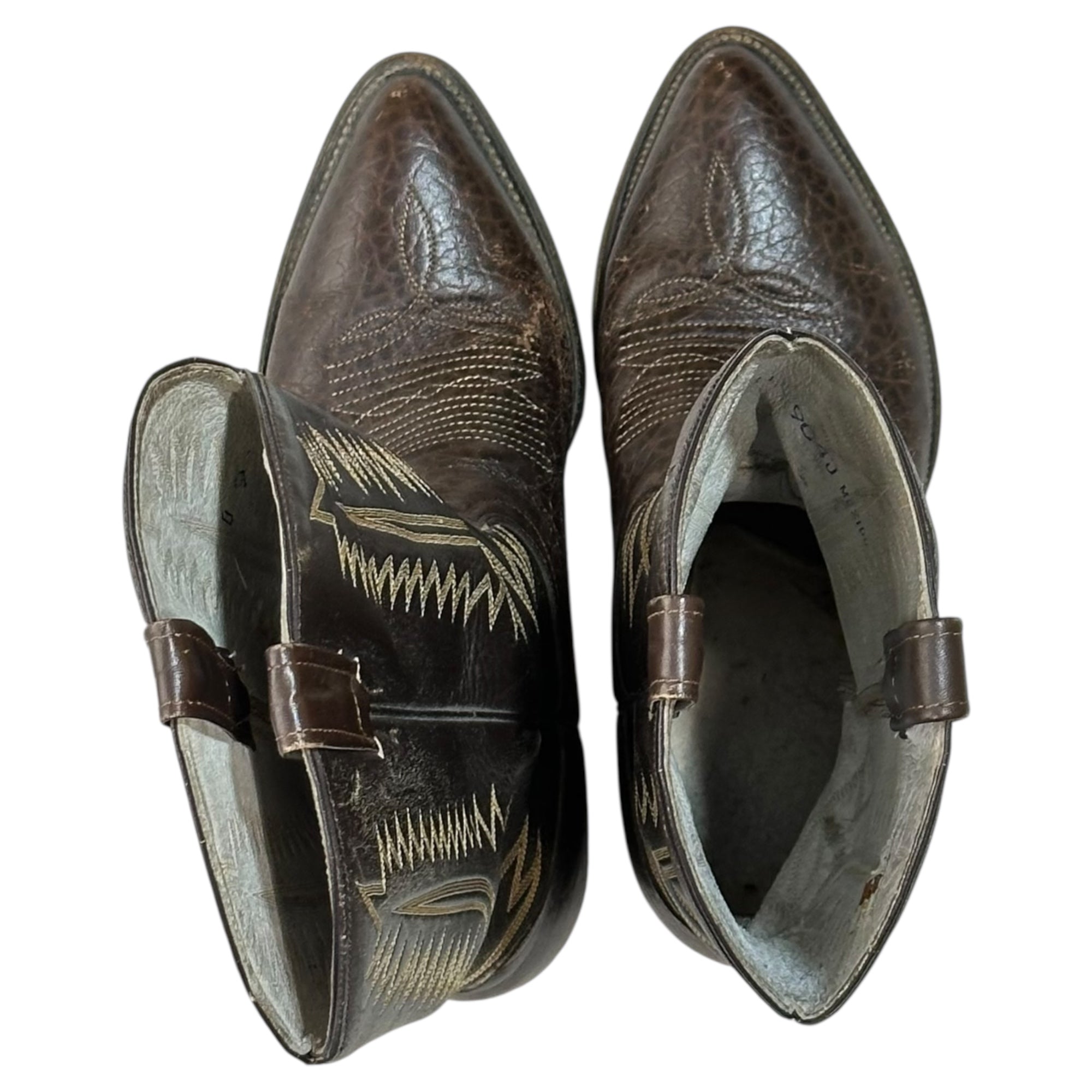 Cowtown(カウタウン) MEXICO MADE VINTAGE WESTERN BOOTS ヴィンテージ ウエスタン ブーツ D9(27cm程度) ブラウン メキシコ製
