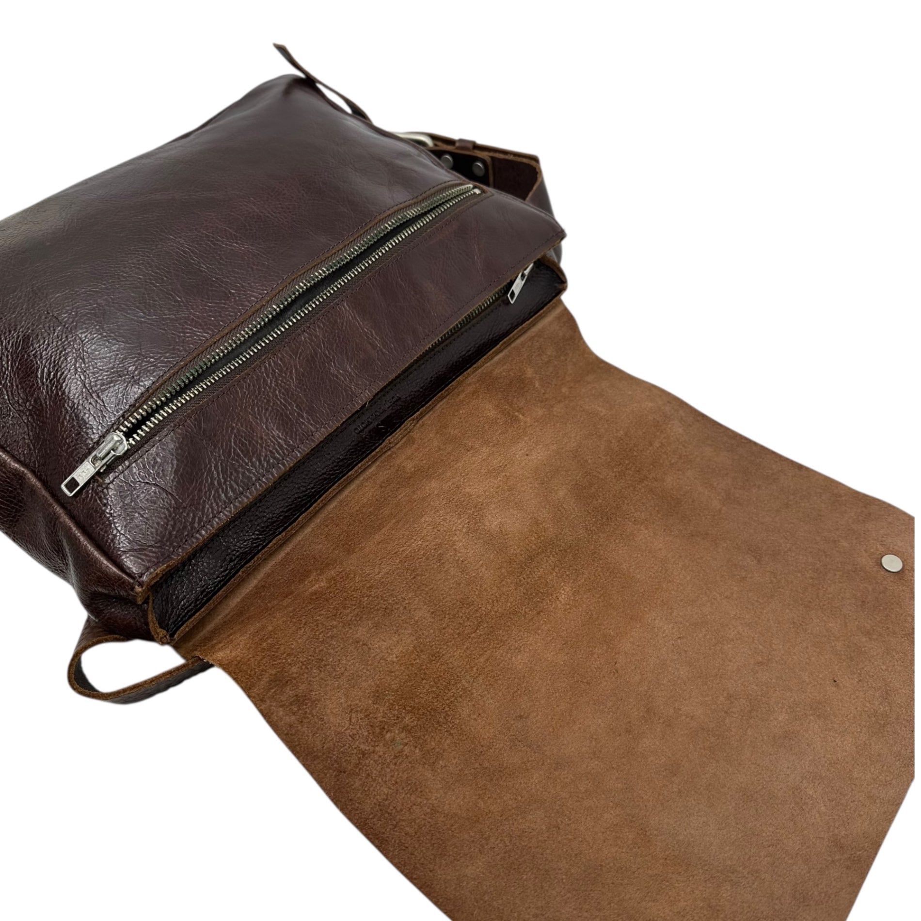 Y's(ワイズ) Leather Flap Waist Pouch レザー フラップ ウエスト ポーチ ブラウン