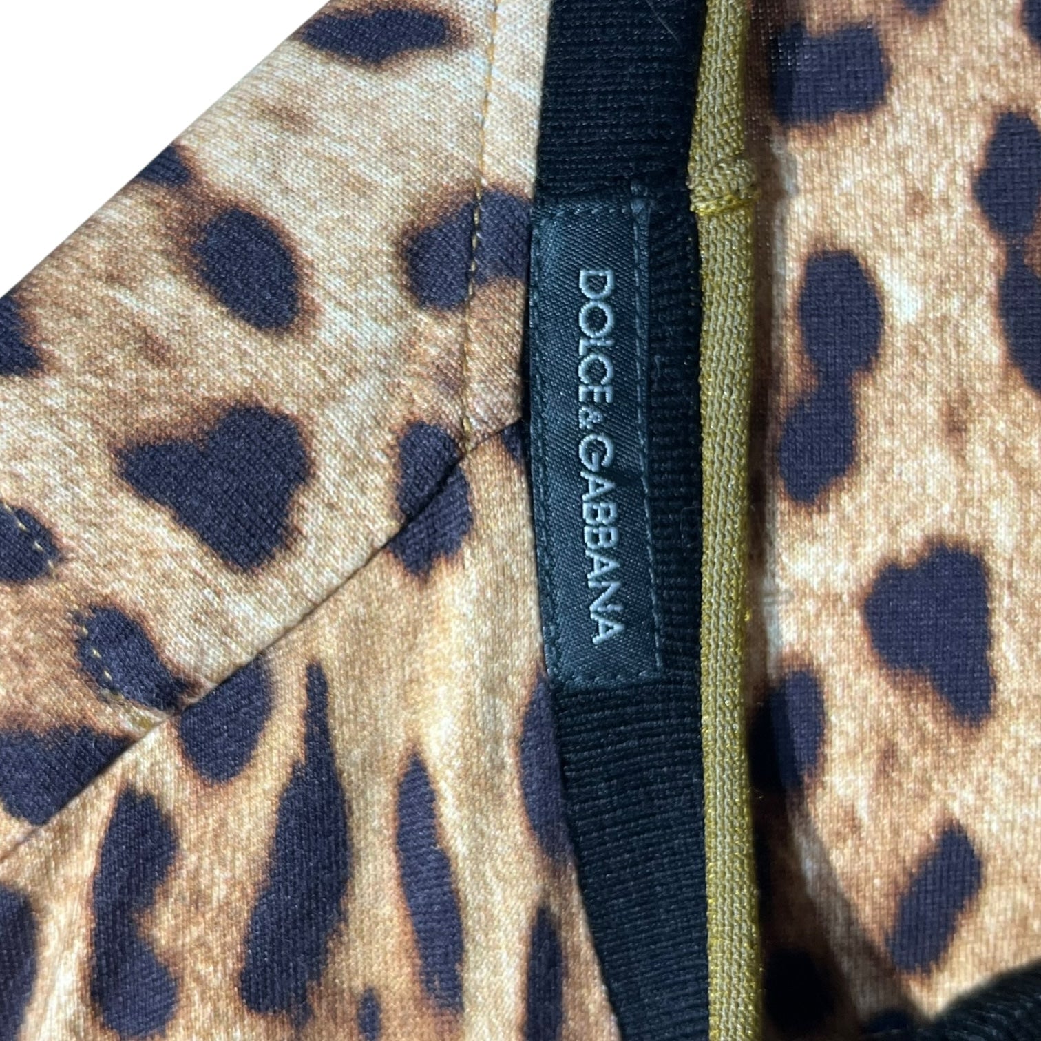 DOLCE&GABBANA(ドルチェ&ガッバーナドルガバ) Leopard and pineapple print T-shirt レオパード&パイナップル柄 Tシャツ G8HA8T HP7EJ 48(L程度) ブラウン×ブラック