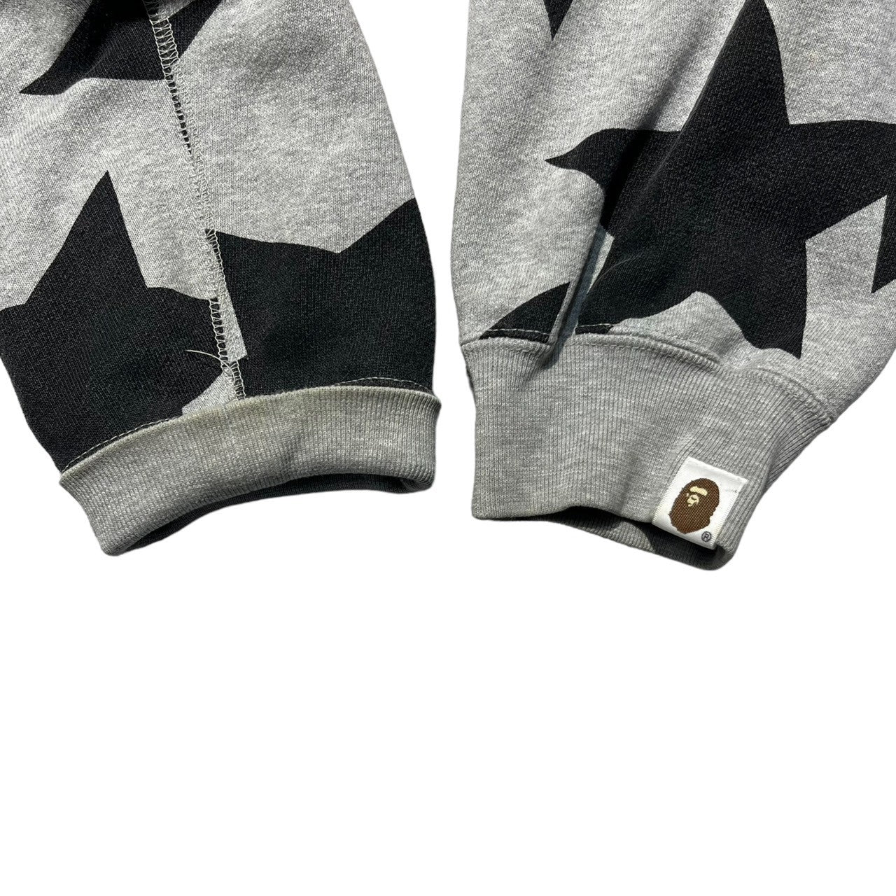 A BATHING APE(アベイシングエイプ) 00's BAPE STA ZIP UP PARKA ジップ アップ パーカー L グレー×ブラック