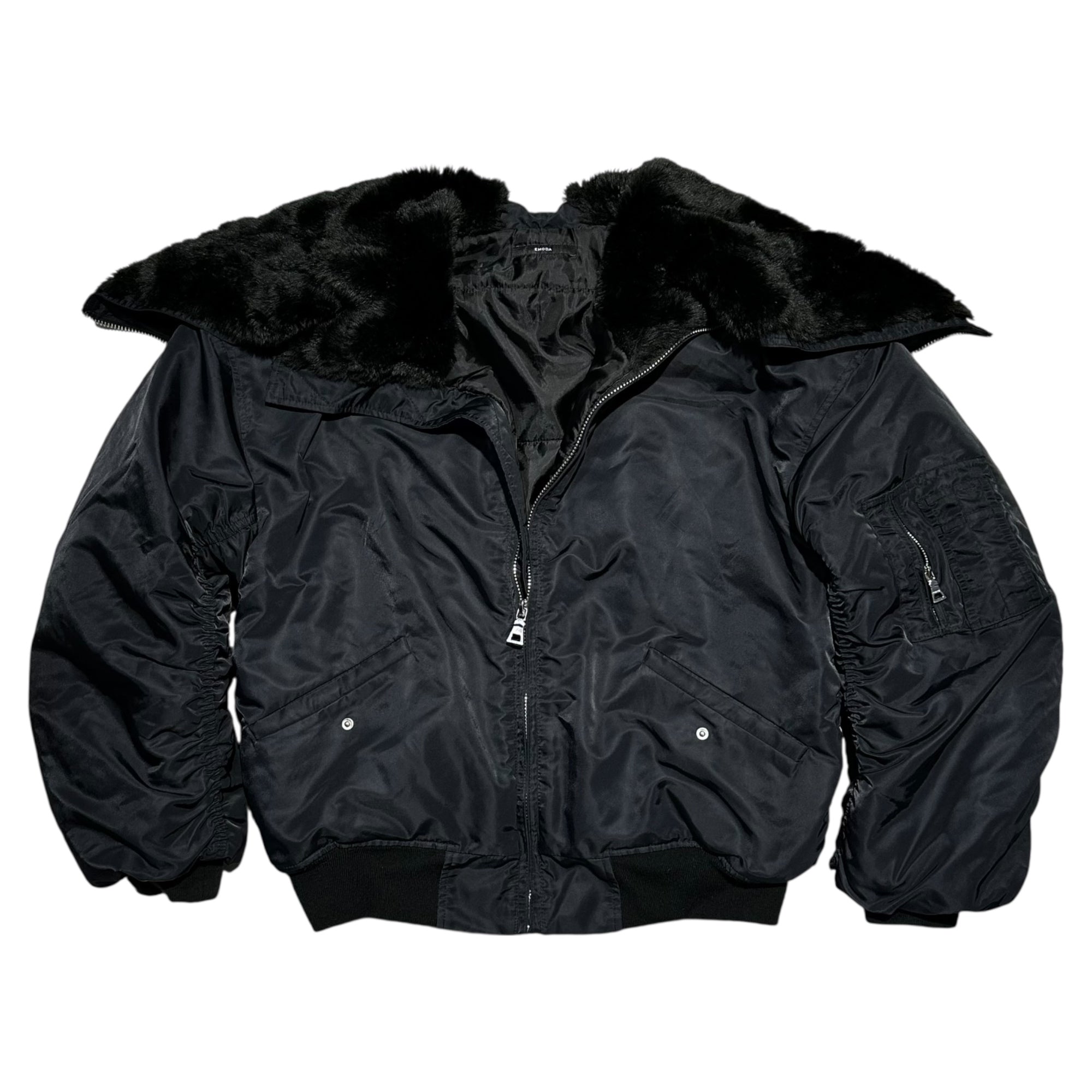 EMODA(エモダ) N2B フェイクファーフーディーヘビーMA-1 041860250601 FREE ブラック フライト ミリタリー ジャケット