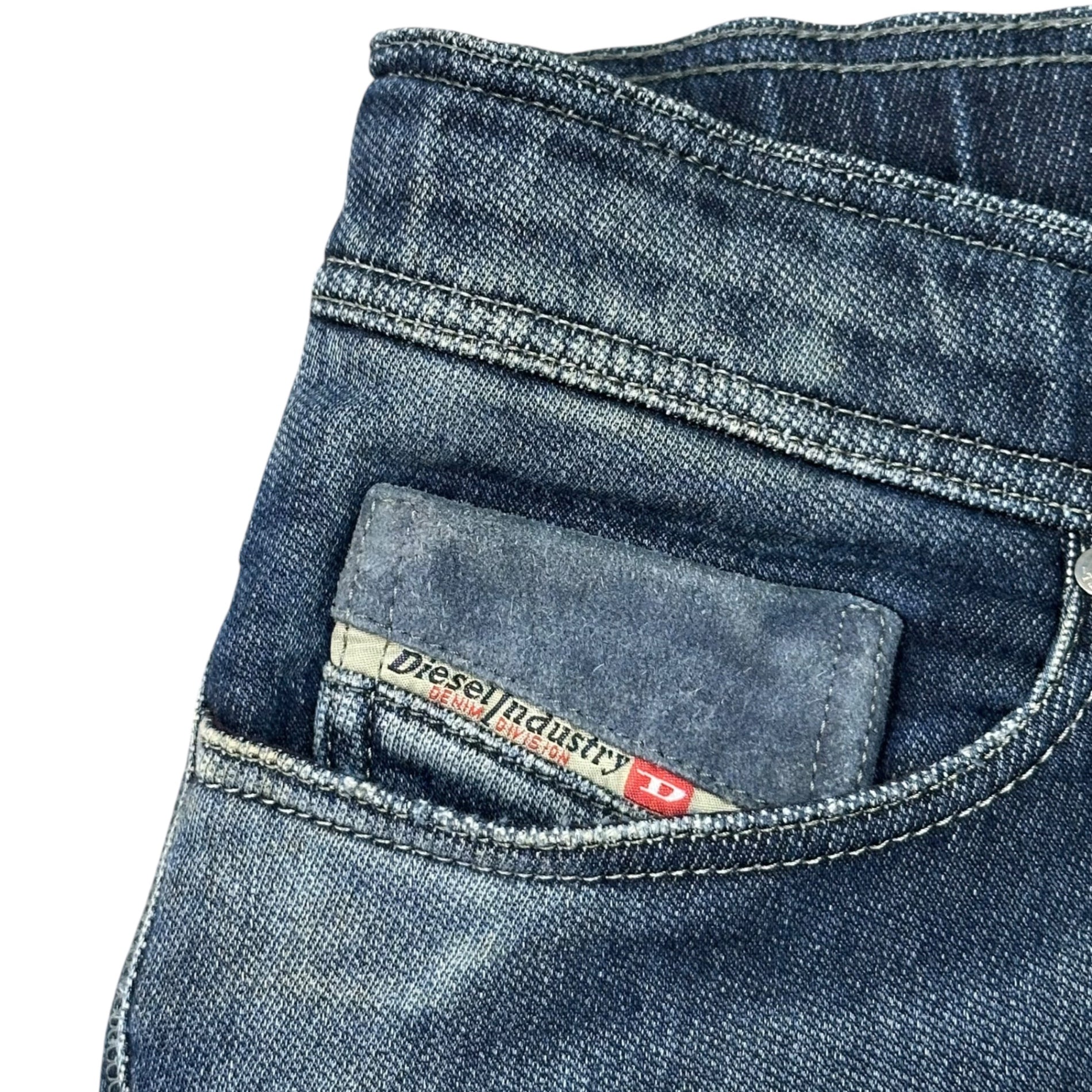 DIESEL(ディーゼル) √Denim TEPPHAR Jog Jeans ジョグ ジーンズ 28 ブラック ストレッチ デニム スキニー パンツ レザー ポケット