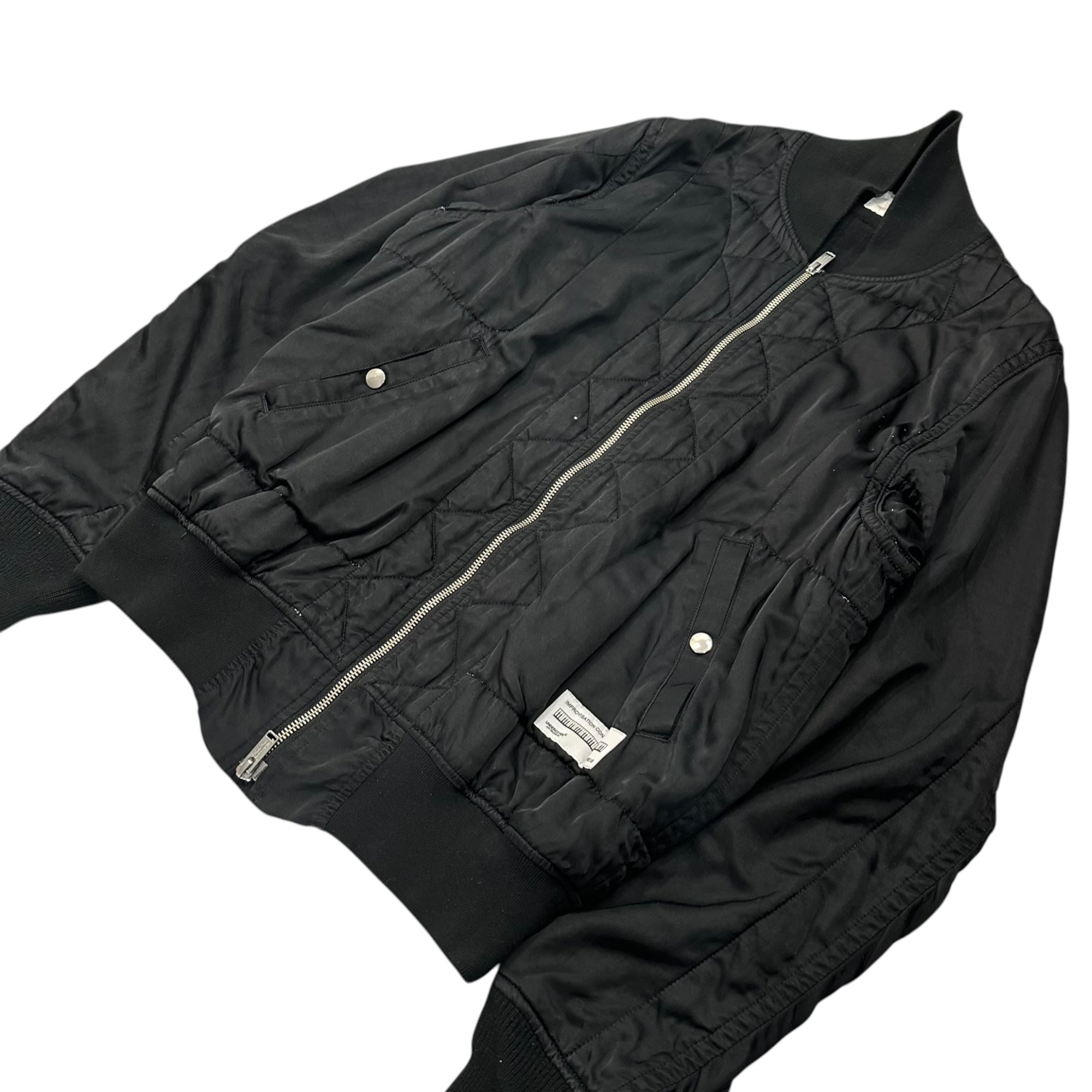 UNDERCOVER(アンダーカバー) 17SS MA-1 R/C Twill フライト ジャケット レーヨン コットン ツイル 裏縮絨 UCS4201-2 1 ブラック ボンバー ピアノプリント