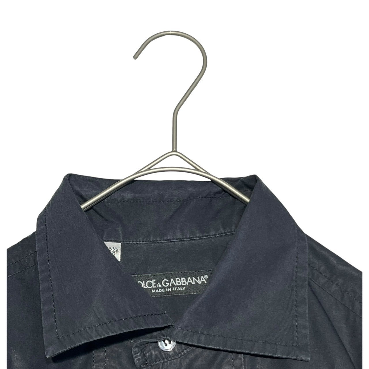 DOLCE&GABBANA(ドルチェ&ガッバーナドルガバ) BIG button S/S shirt ビッグ ボタン 半袖 シャツ G5CJ0T FU5K9 15 1/2 /39 ブラック