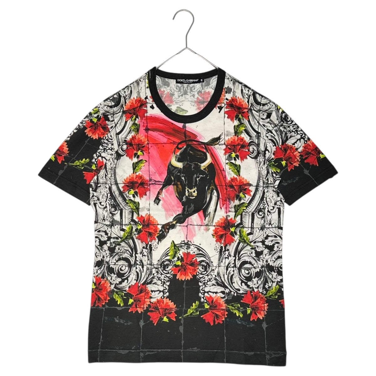 DOLCE&GABBANA(ドルチェ&ガッバーナドルガバ) Flower & Bull Graphic T 