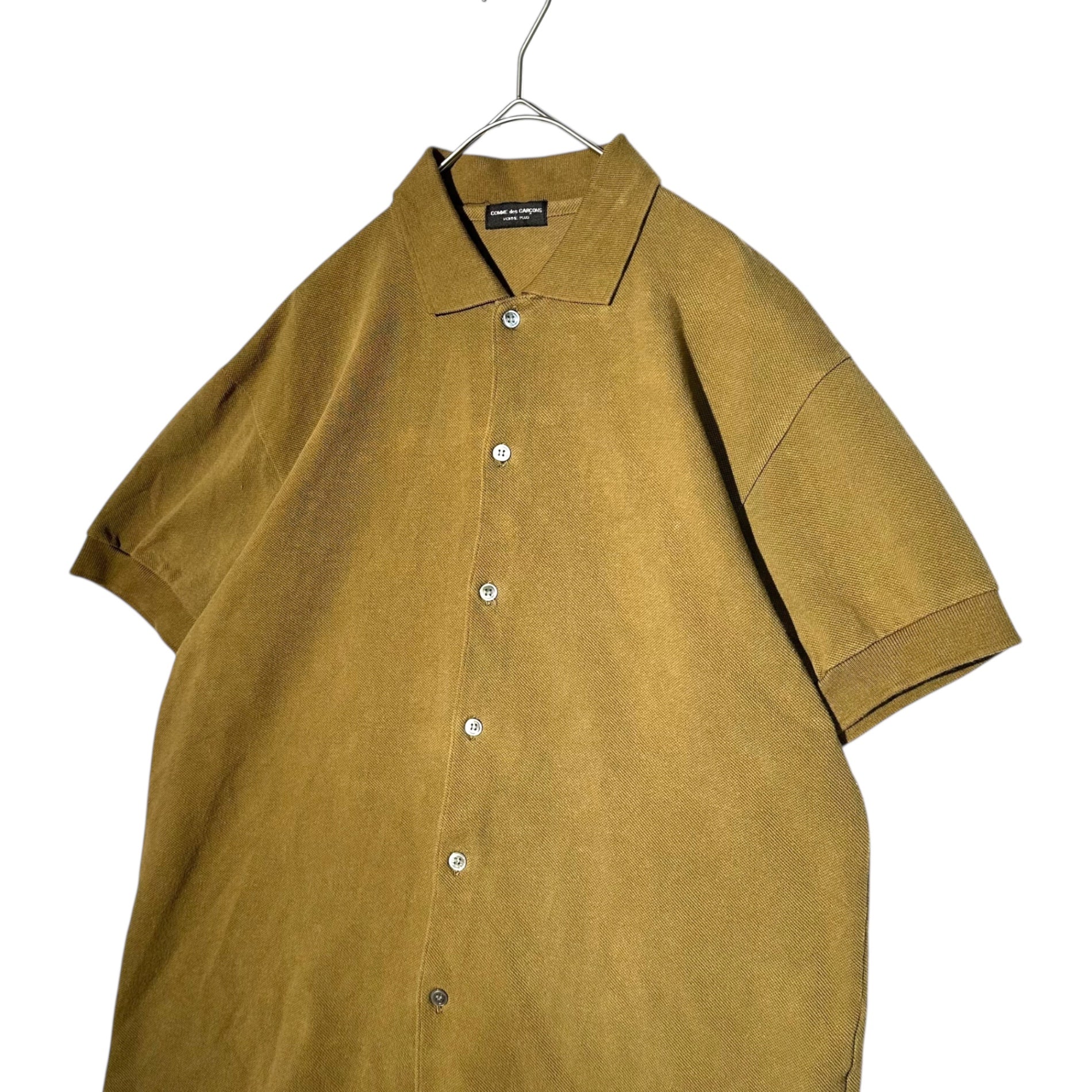 COMME des GARCONS HOMME PLUS(コムデギャルソンオムプリュス) 95SS Deer short-sleeved button shirt 鹿の子 半袖 ボタン シャツ 90年代 PT-100130 FREE ブラウン AD1994