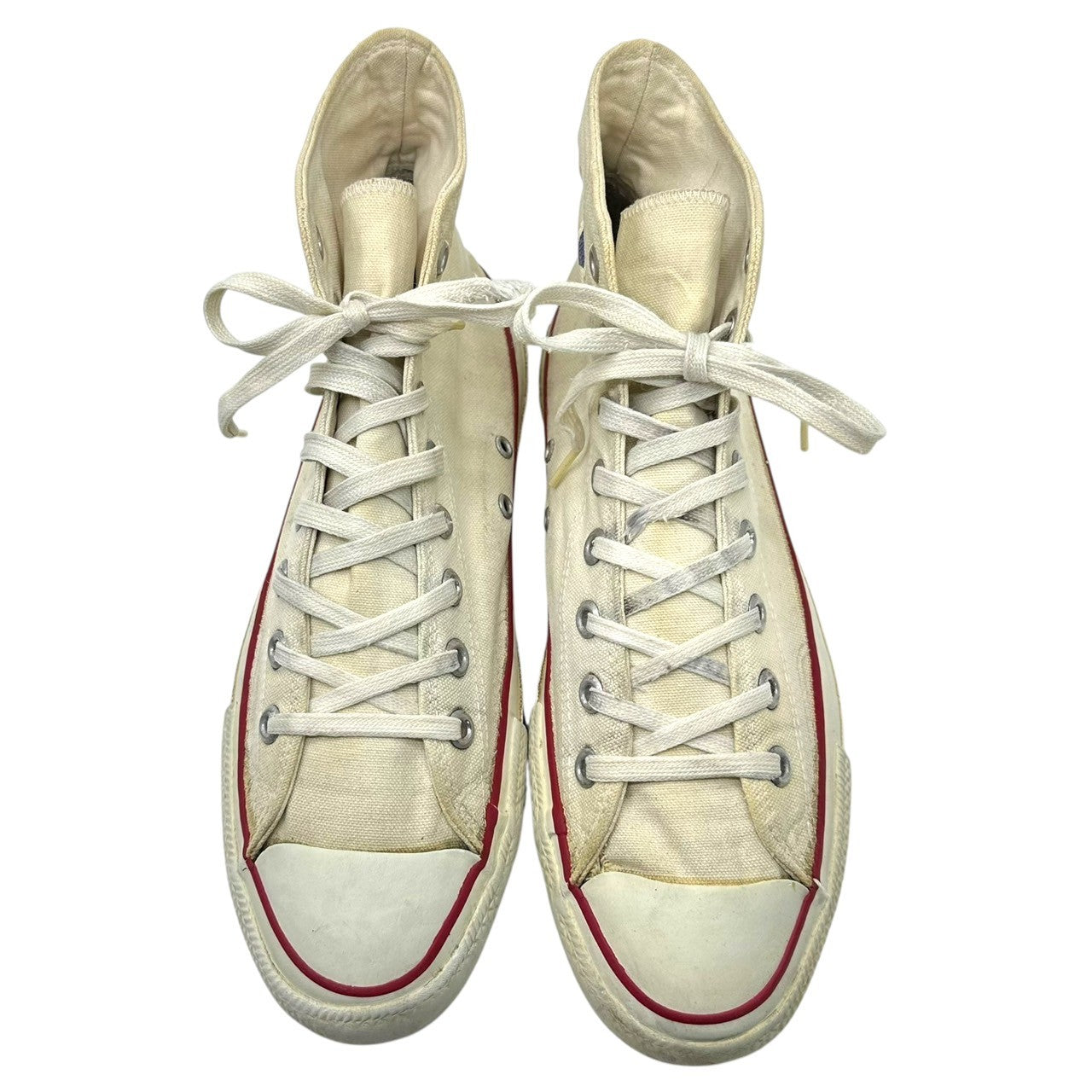 CONVERSE(コンバース) 80's~90's USA made Vintage ALL STAR HI ヴィンテージ ハイカット スニーカー 生成り 9(27.5cm程度) ホワイト 80~90年代 移行期 USA製 囲み