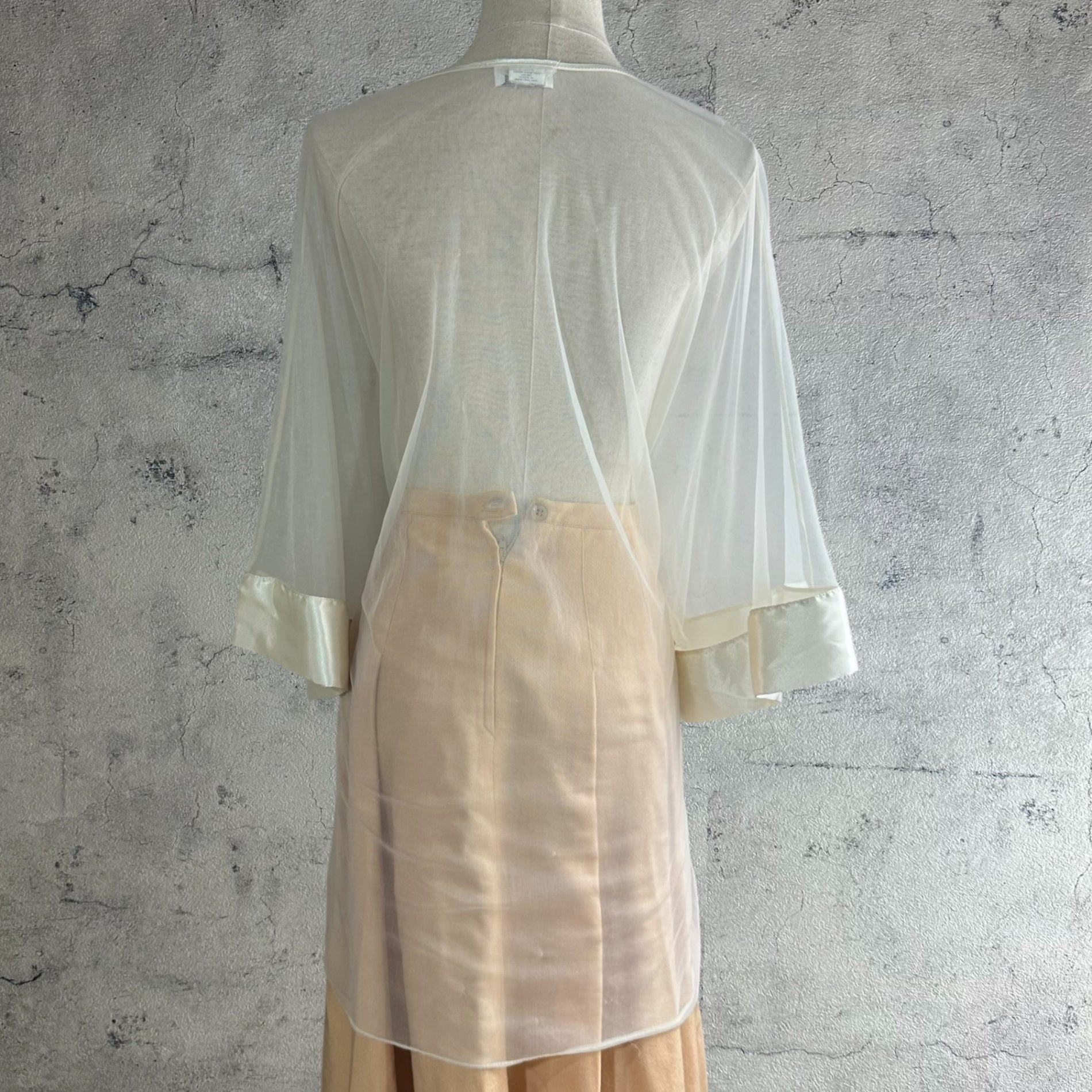 VINTAGE(ヴィンテージ) 80~90's see-through short gown シースルー ショート ガウン SIZE FREE ホワイト