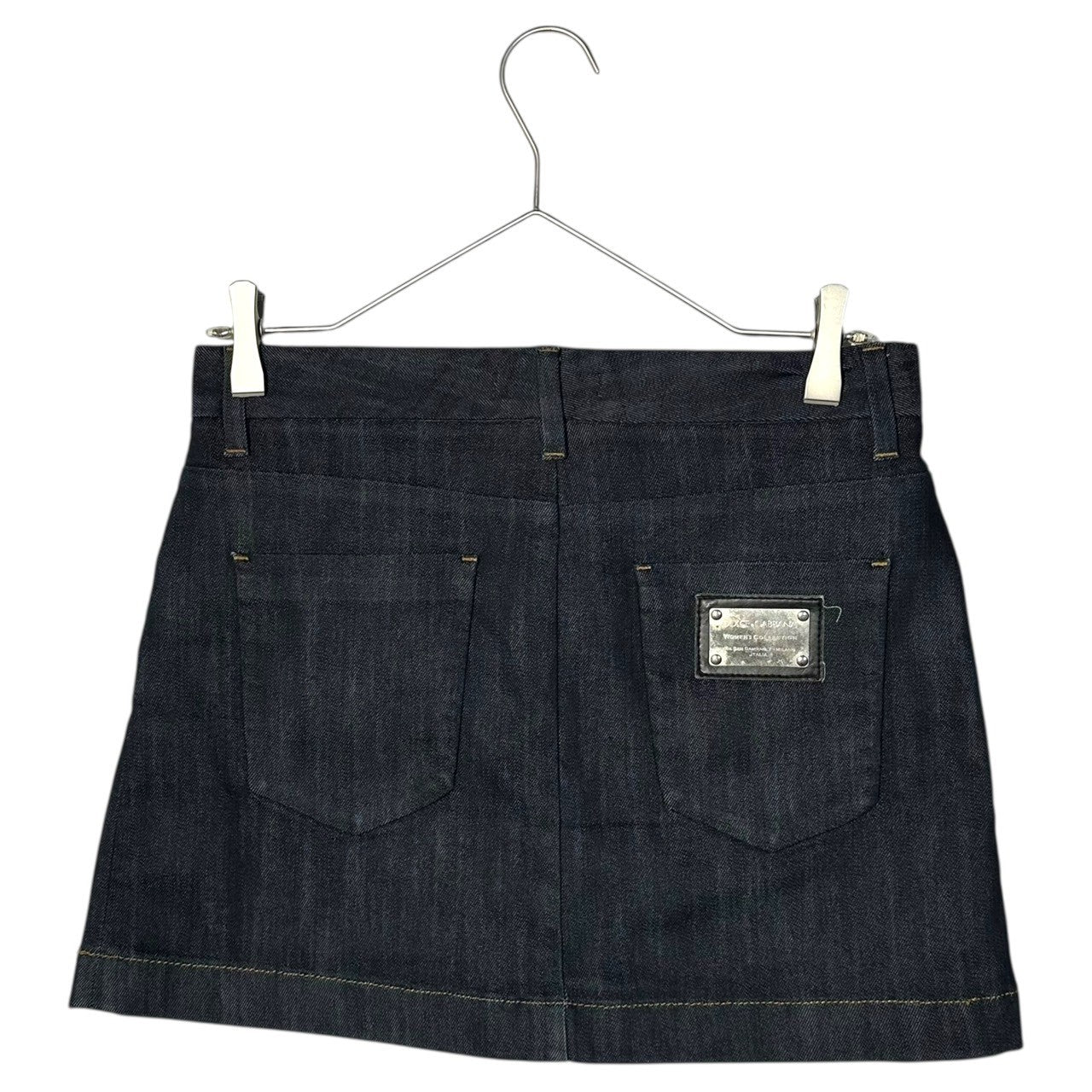 DOLCE&GABBANA(ドルチェ&ガッバーナドルガバ) Back Plate Denim Mini Skirt バックプレート デニム ミニ スカート F4B41D/G8473 38(M) インディゴ
