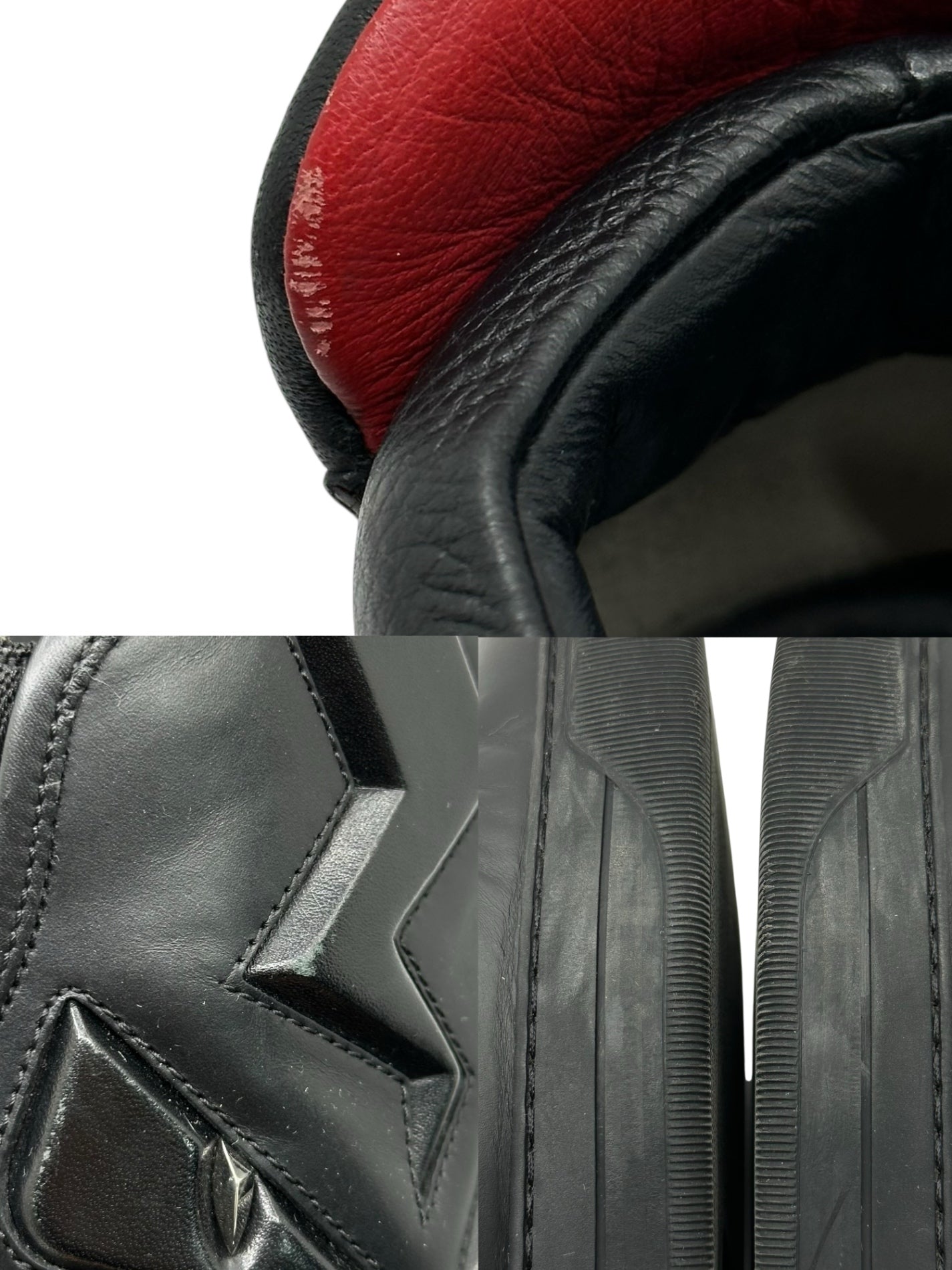 FENDI(フェンディ) Leather Monster 3D Eyes Slip On レザー モンスター スリッポン 1030 7E(26cm程度) ブラック×レッド