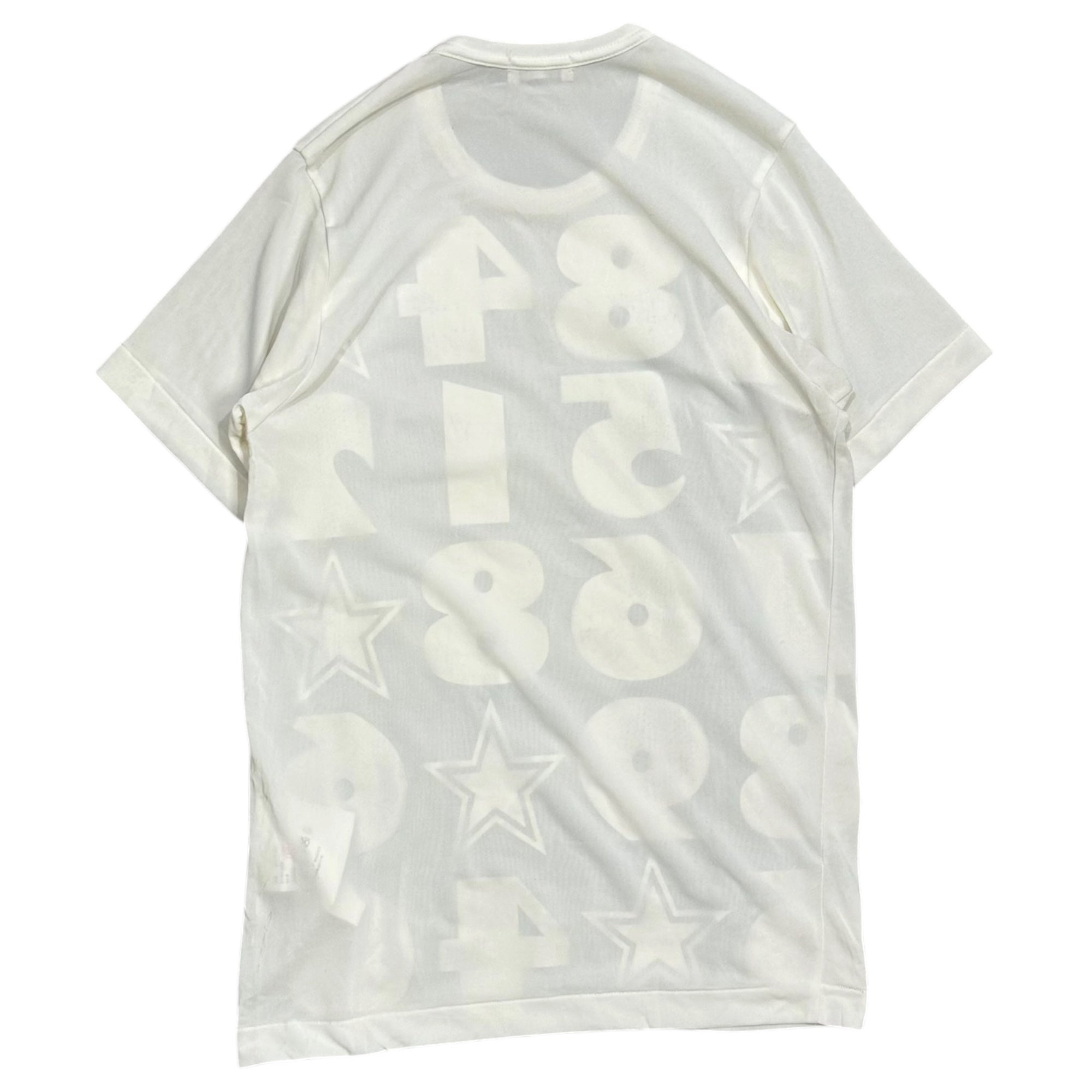 COMME des GARCONS(コムデギャルソン) 2002SS Number-Printed Crew-Neck Mesh T-Shirt 数字プリント クルーネック メッシュ Tシャツ GE-T009 FREE ホワイト AD2001