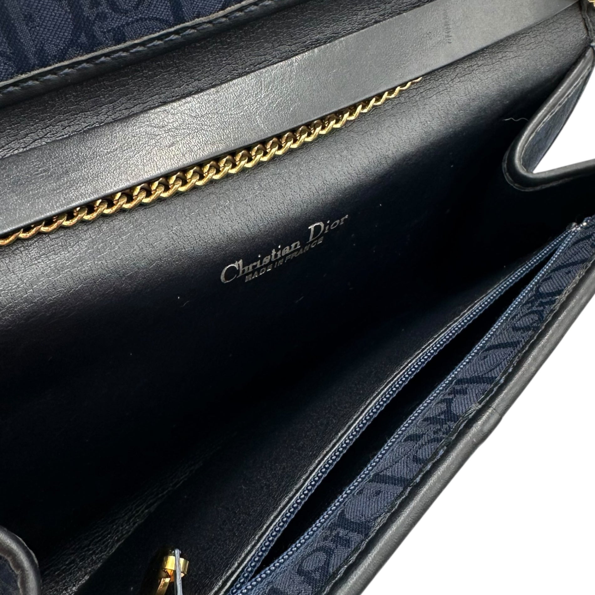 Christian Dior(クリスチャンディオール) 1970's Trotter Chain Shoulder Bag トロッター チェーン ショルダー バッグ ネイビー 70年代 ヴィンテージ