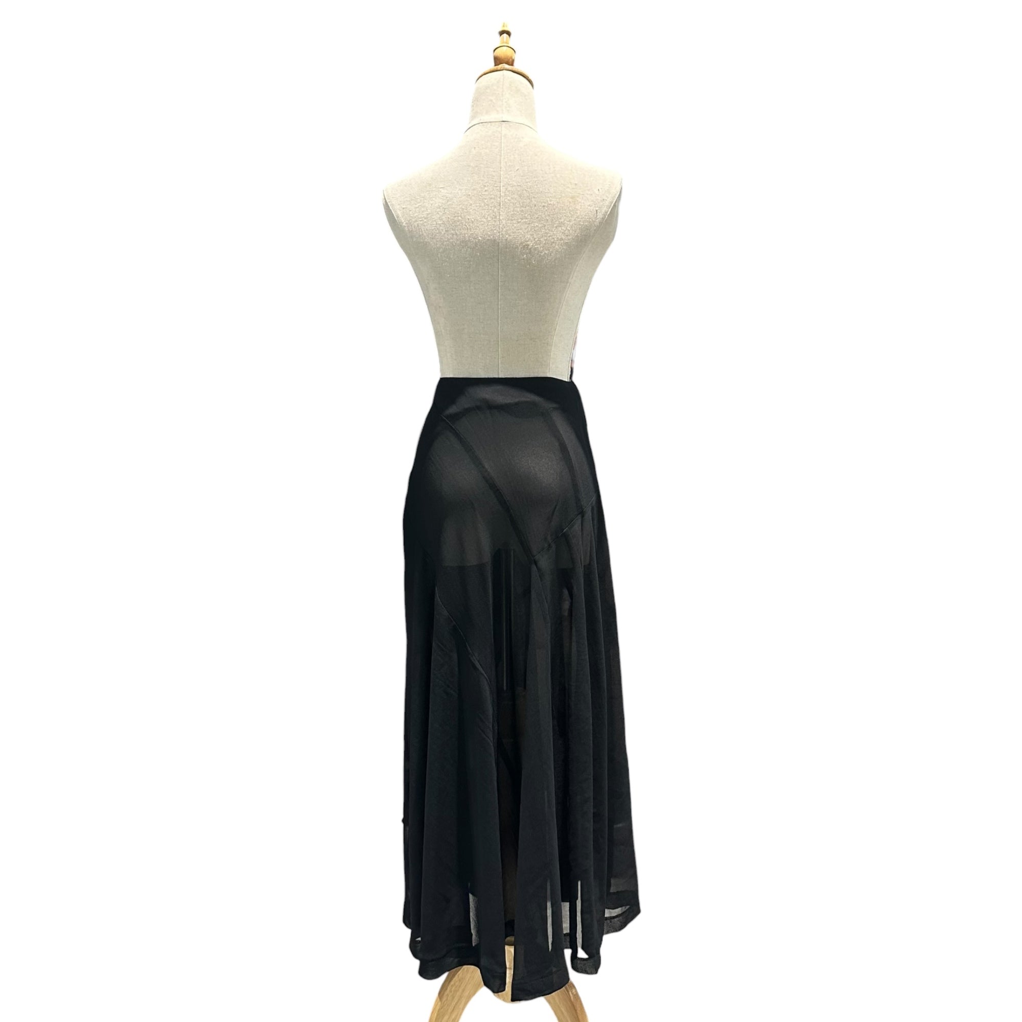 COMME des GARCONS(コムデギャルソン) 1999SS Hook-and-Eye Sheer Skirt フック ボタン シアー スカート GS-040750 FREE ブラック AD1998 90年代 アーカイブ