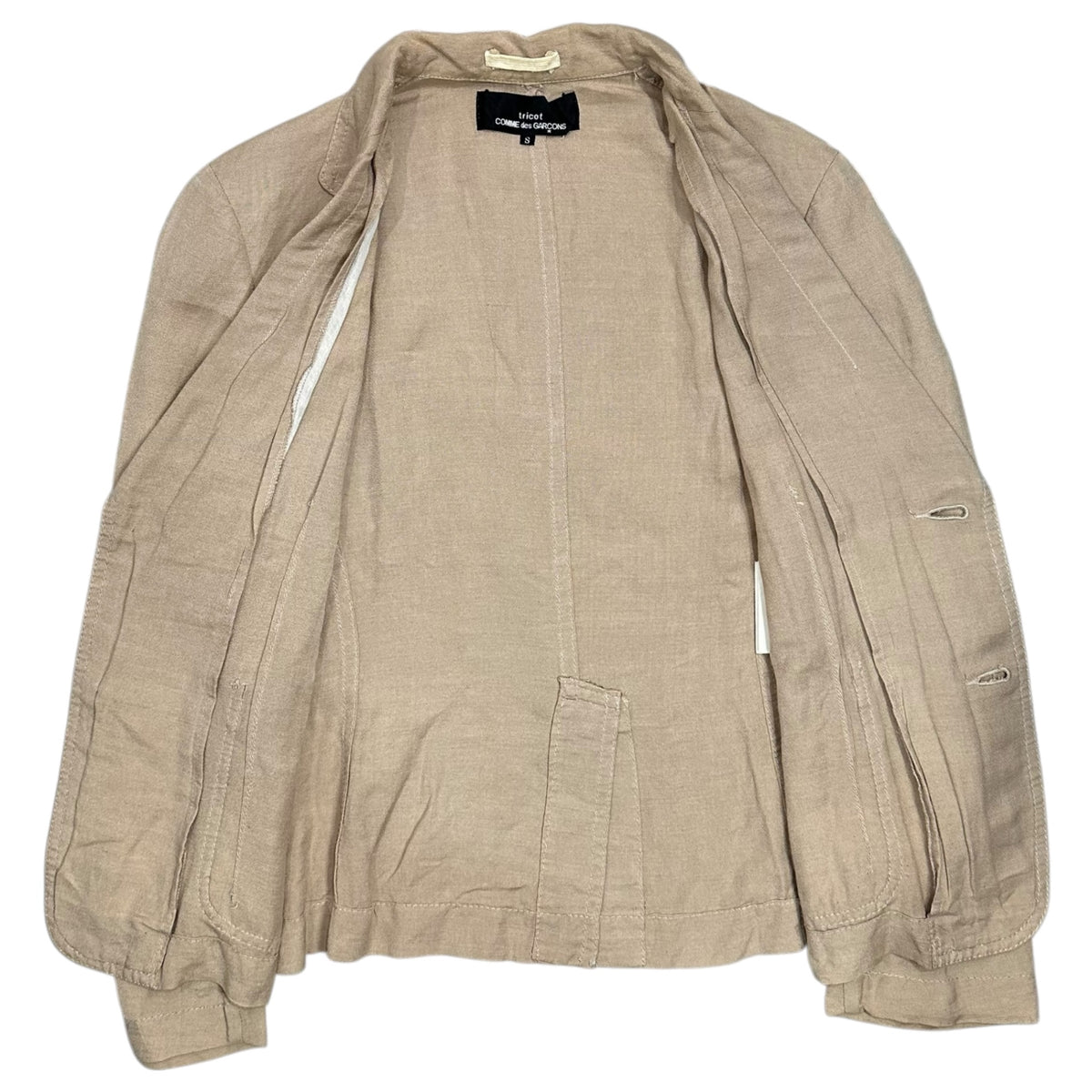 tricot COMME des GARCONS(トリココムデギャルソン) 2003SS 2B Linen Rayon Tailored Jacket 2ボタン リネン レーヨン テーラード ジャケット TI-J023 S ベージュ AD2002