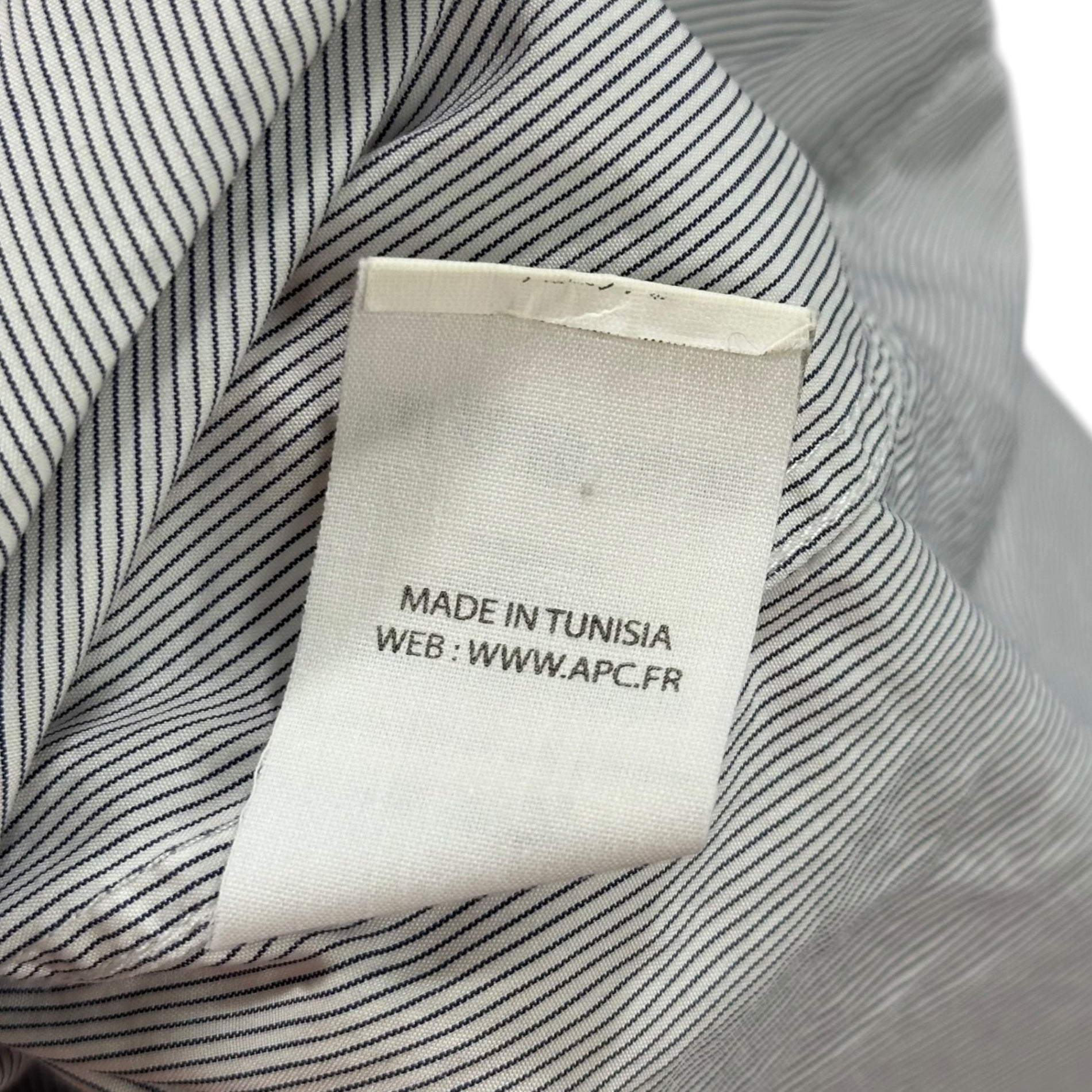 A.P.C.(アーペーセー) Switch Stripe Pullover Shirt 切替 ストライプ プルオーバー シャツ M ライトブルー×ホワイト