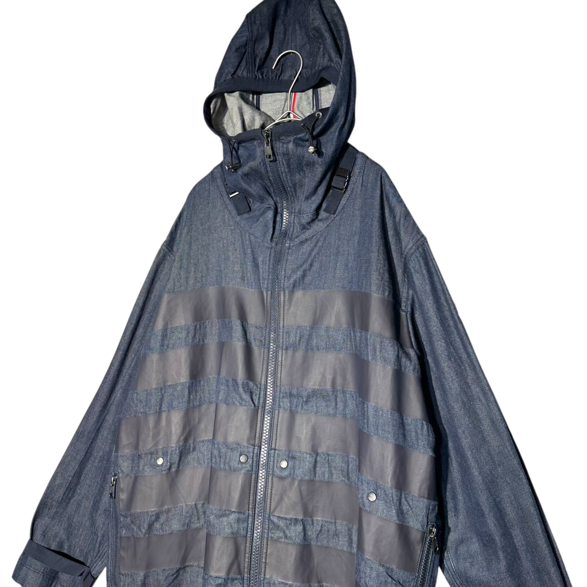 MONCLER(モンクレール) ALAIN Urethane tape denim hooded jacket アラン ウレタンテープ デニム フーデッド ジャケット パーカー C1-091-42011-35-5499Y 0(XS程度) インディゴ×ネイビー