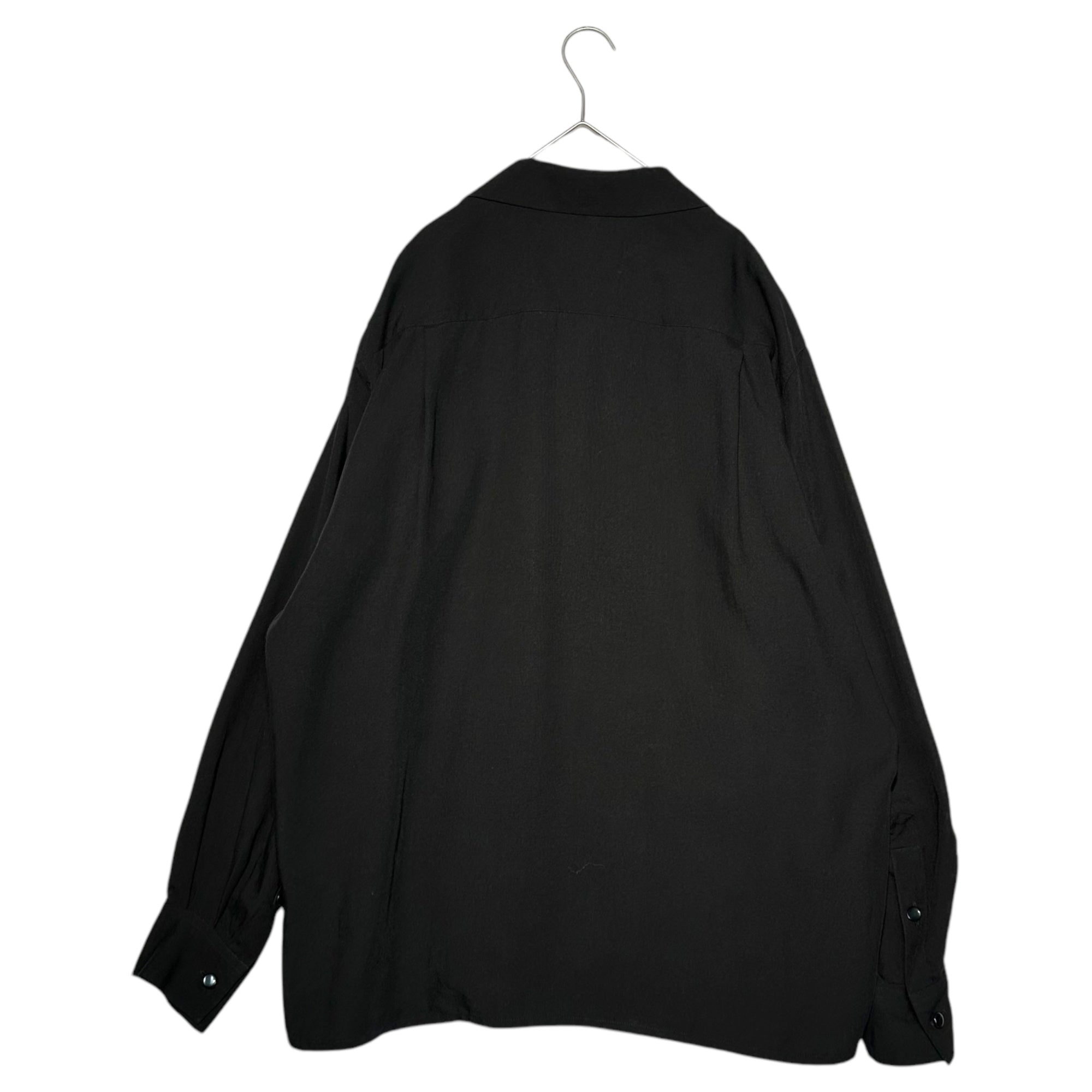 WACKO MARIA(ワコマリア) 23AW SWITCHING OPEN COLLAR SHIRT 切替 オープン カラー 長袖 シャツ 23FW-WMS-OC08 M ブラック×グレー 開襟 50s 23FW