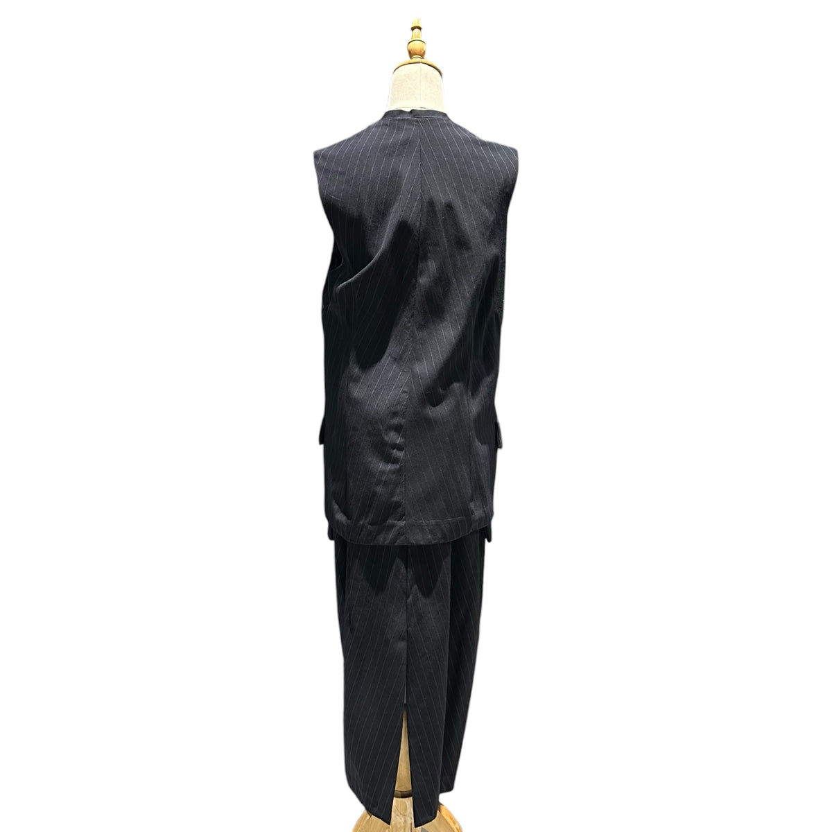 COMME des GARCONS(コムデギャルソン) 1993SS Striped sleeveless jacket and skirt set-up ストライプ ノースリーブ ジャケット スカート セットアップ GV-11002 M ネイビー AD1993 90's 90年代