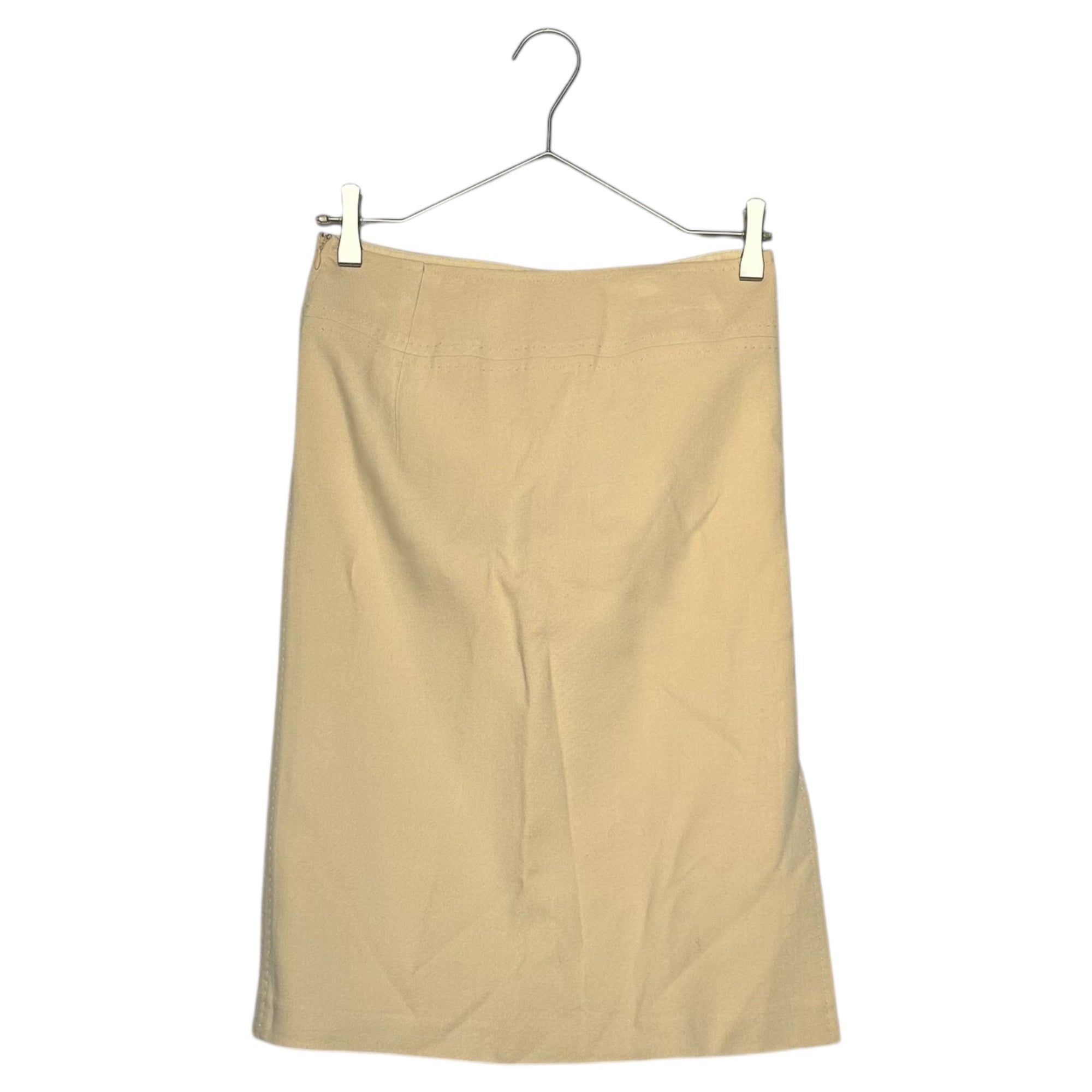 MAX MARA(マックスマーラ) Rayon wool knee-length skirt レーヨン ウール ひざ丈 スカート 36(S程度) ベージュ
