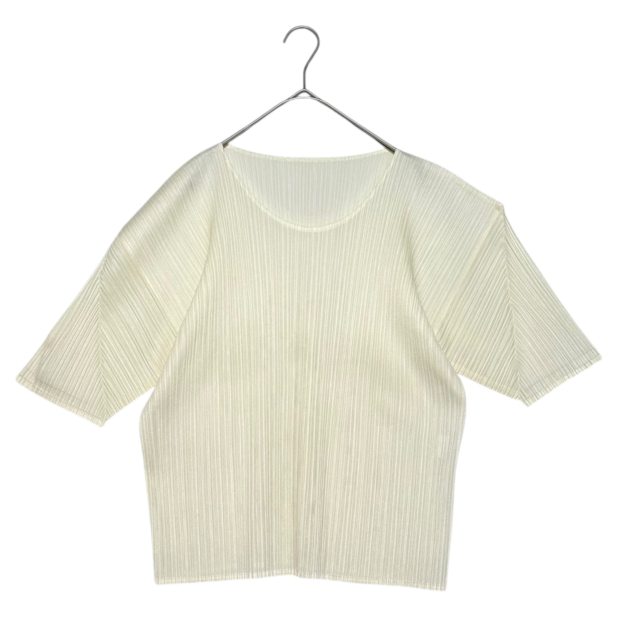 PLEATS PLEASE(プリーツプリーズ) S/Sプリーツカットソー 表記なし(Lサイズ程度) アイボリー