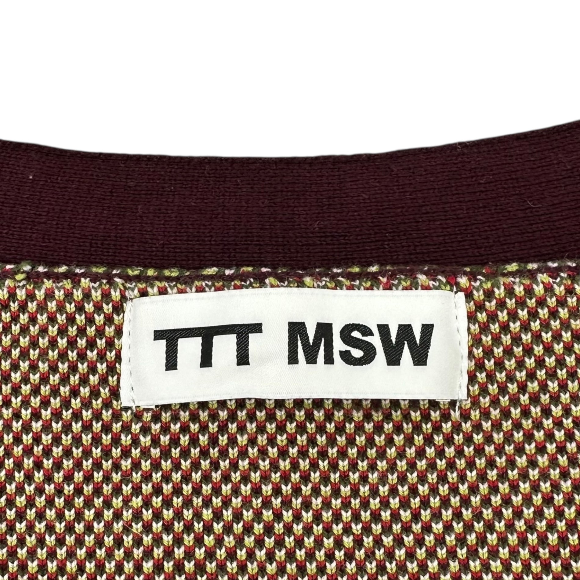 TTT MSW(ティーモダンストリートウエア) 22AW Rose Jacquard Knit Cardigan ローズ ジャガード ニット カーディガン TTT-2022AW-KT03 XL ボルドー