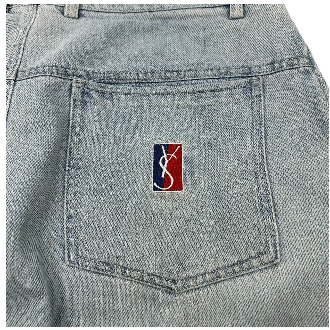 YARDSALE(ヤードセール) YS LOGO Tapered denim pants ロゴ テーパード デニム パンツ S ライトインディゴ