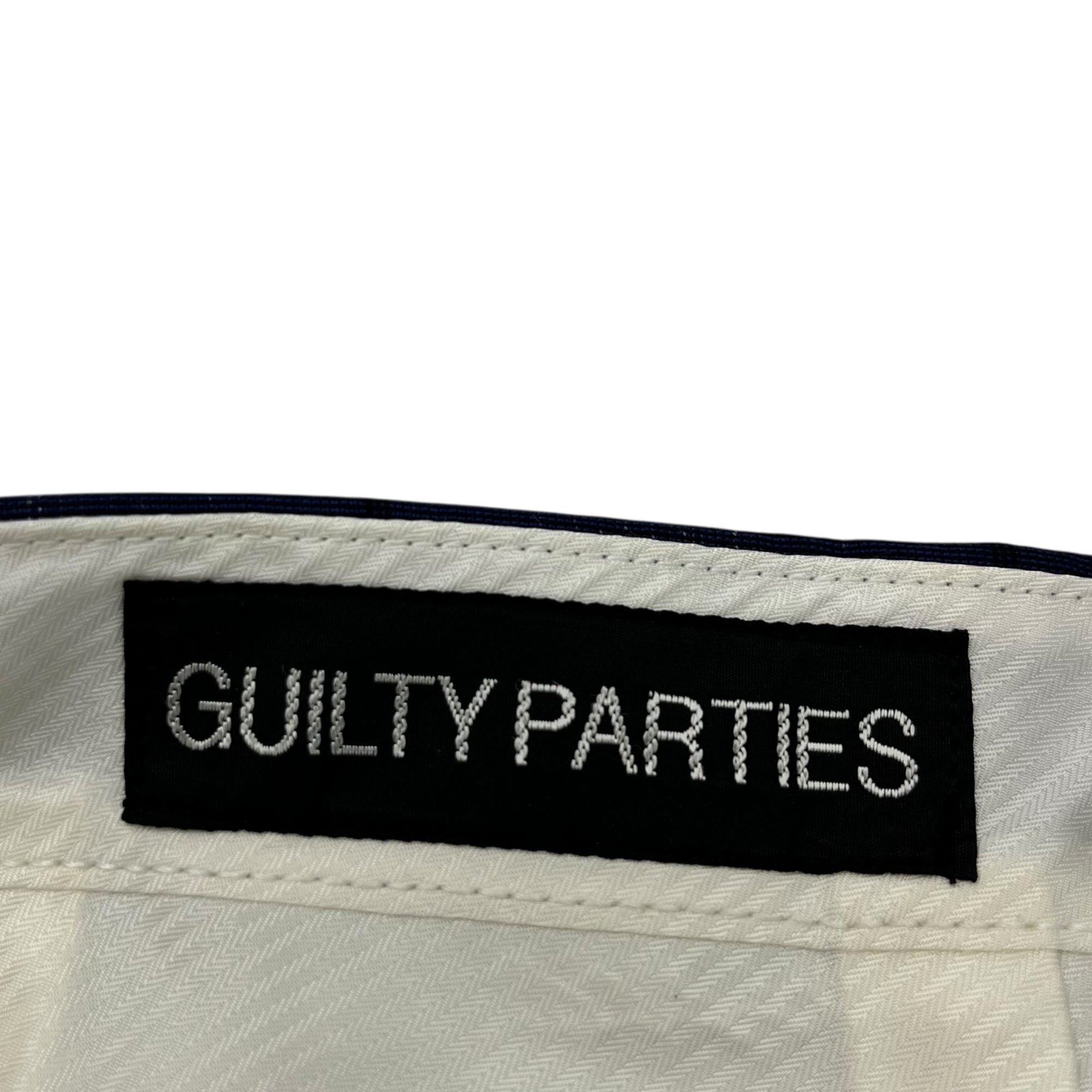 WACKO MARIA(ワコマリア) DORMEUIL CHECK PLEATED TROUSERS チェック テーパード トラウザー パンツ M ネイビー スラックス DORMEUIL生地 タック GUILTY PARTIES