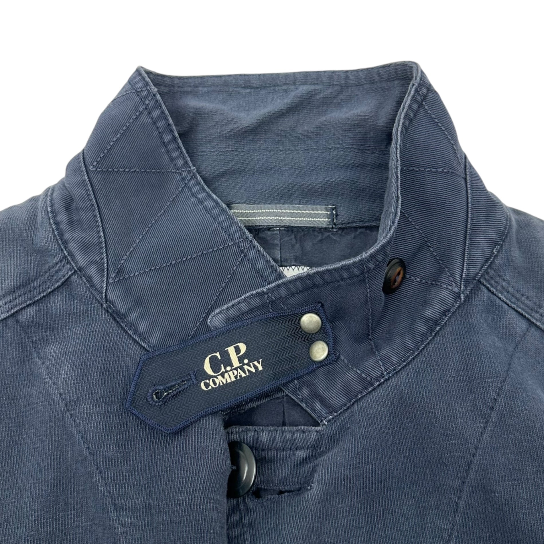 C.P.COMPANY(シーピーカンパニー) 2010~'s sweatshirt coverall jacket chinstrap logo スウェット カバーオール ジャケット チンストラップ ロゴ M ネイビー